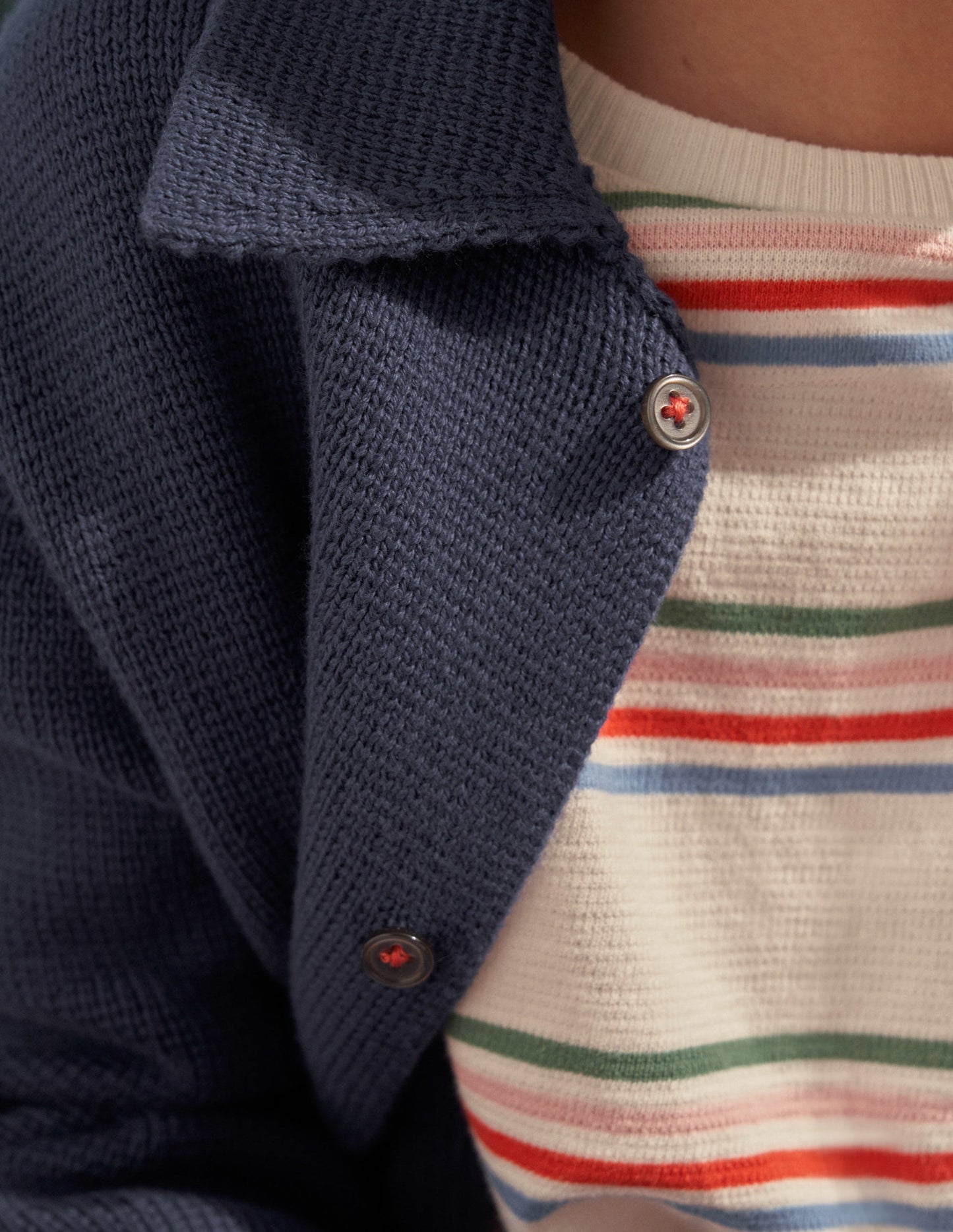 Strickjacke mit Knopfleiste-Schuluniform-Navy