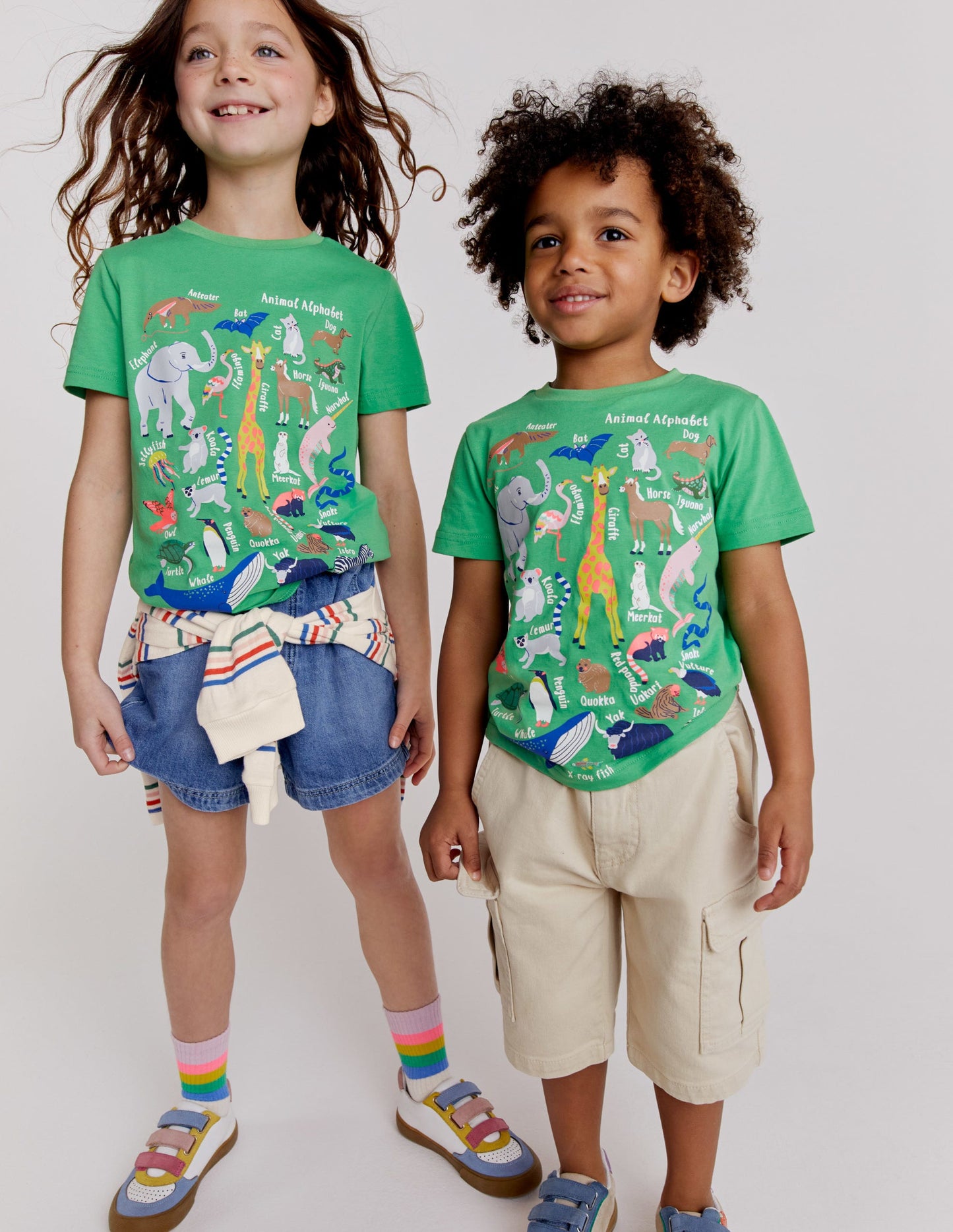 Animal Education T-shirt-Aloe Green Animal Alphabet
