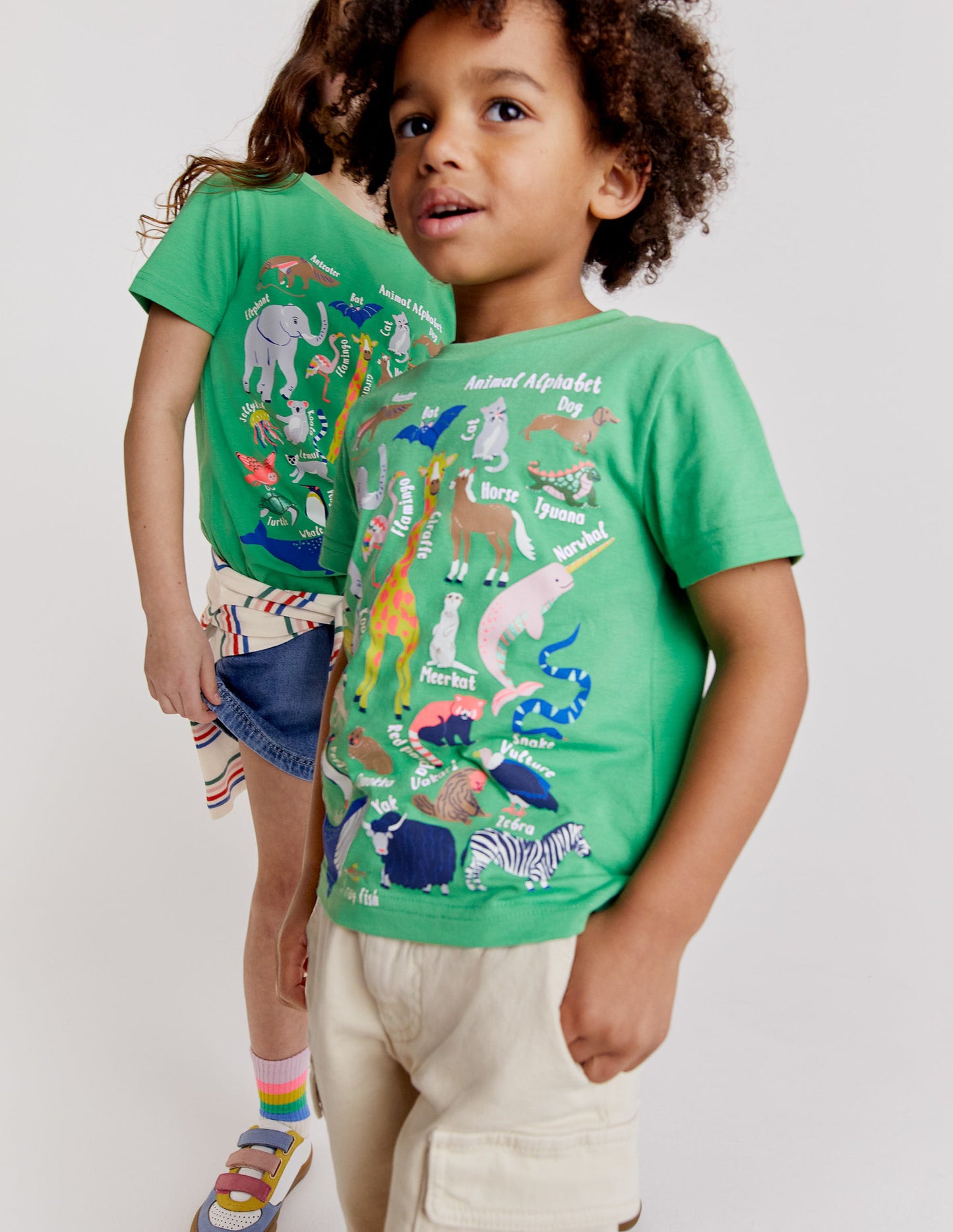Animal Education T-shirt-Aloe Green Animal Alphabet