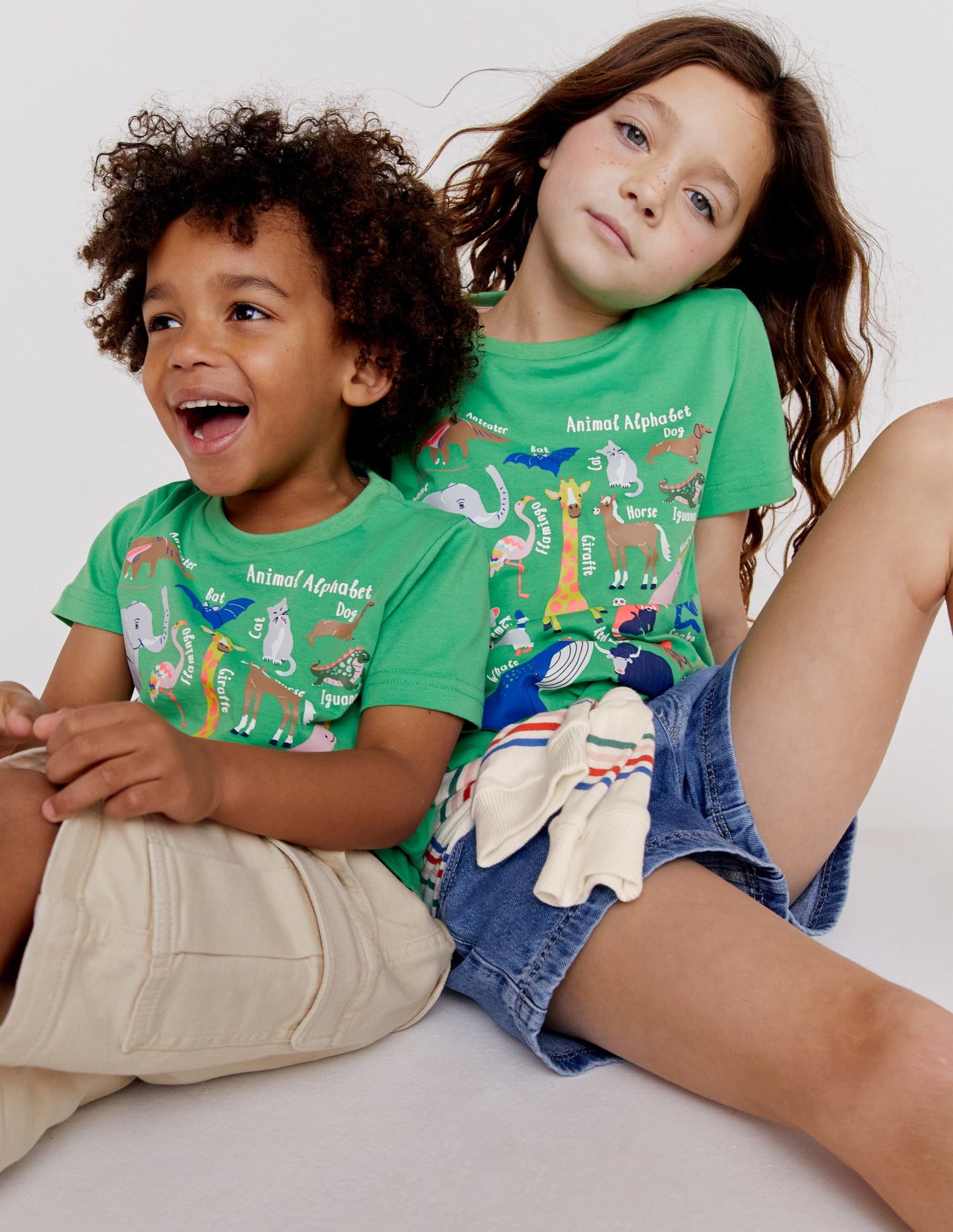 Animal Education T-shirt-Aloe Green Animal Alphabet