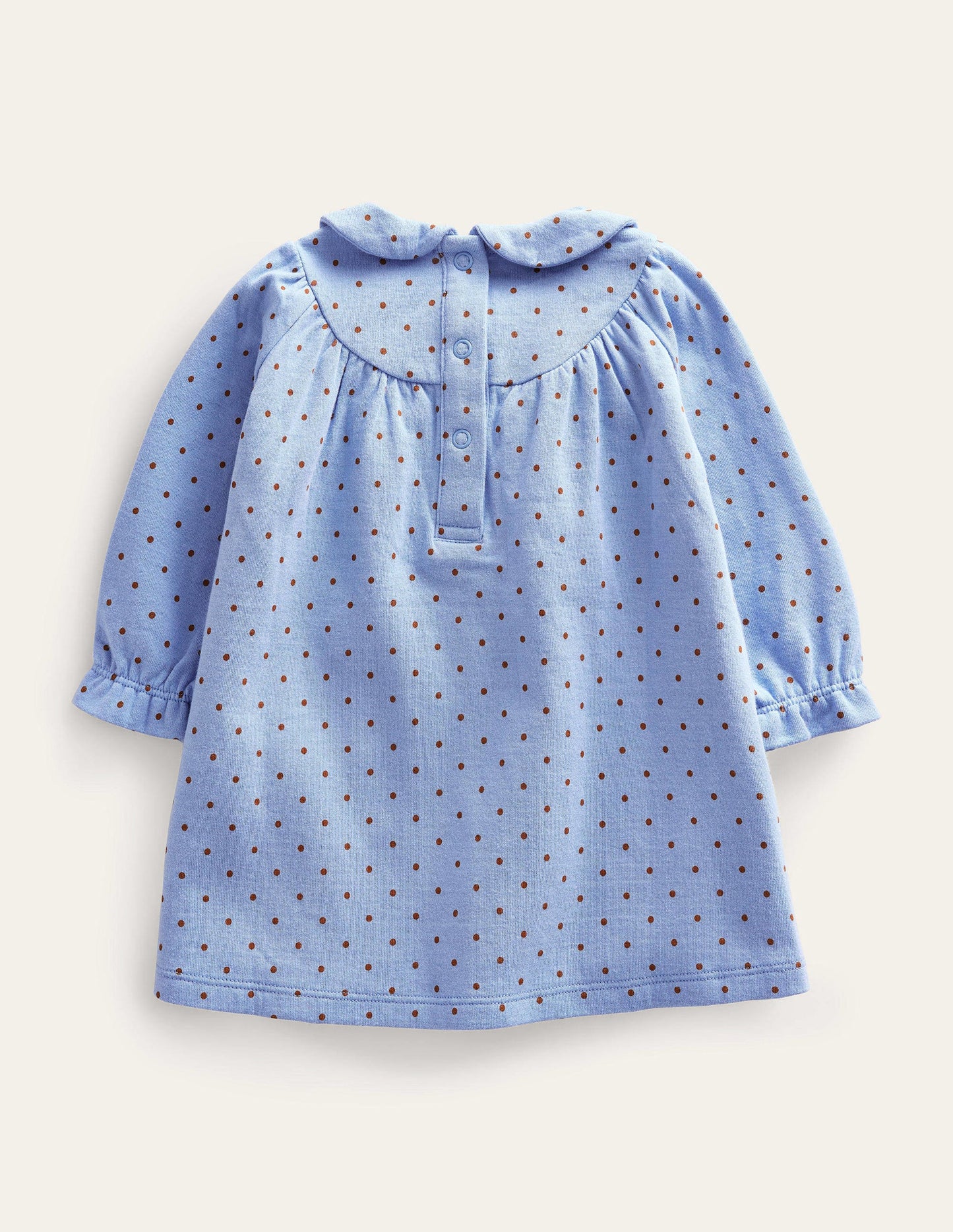 Doppelseitiges Jerseykleid-Vergissmeinnichtblau/Karamellbonbonbraun