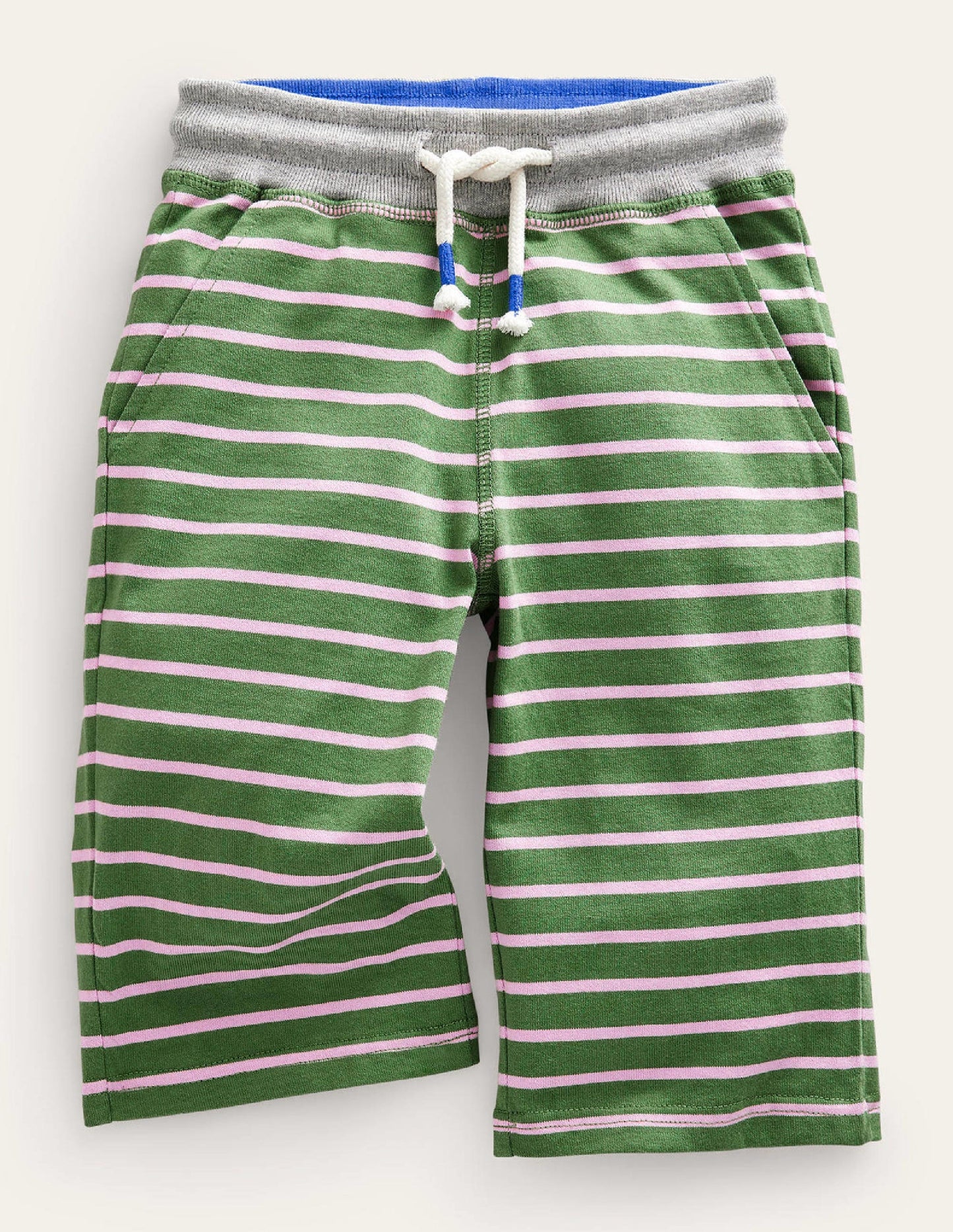 Jersey-Baggyhose-Safarigrün/Französisches Rosa