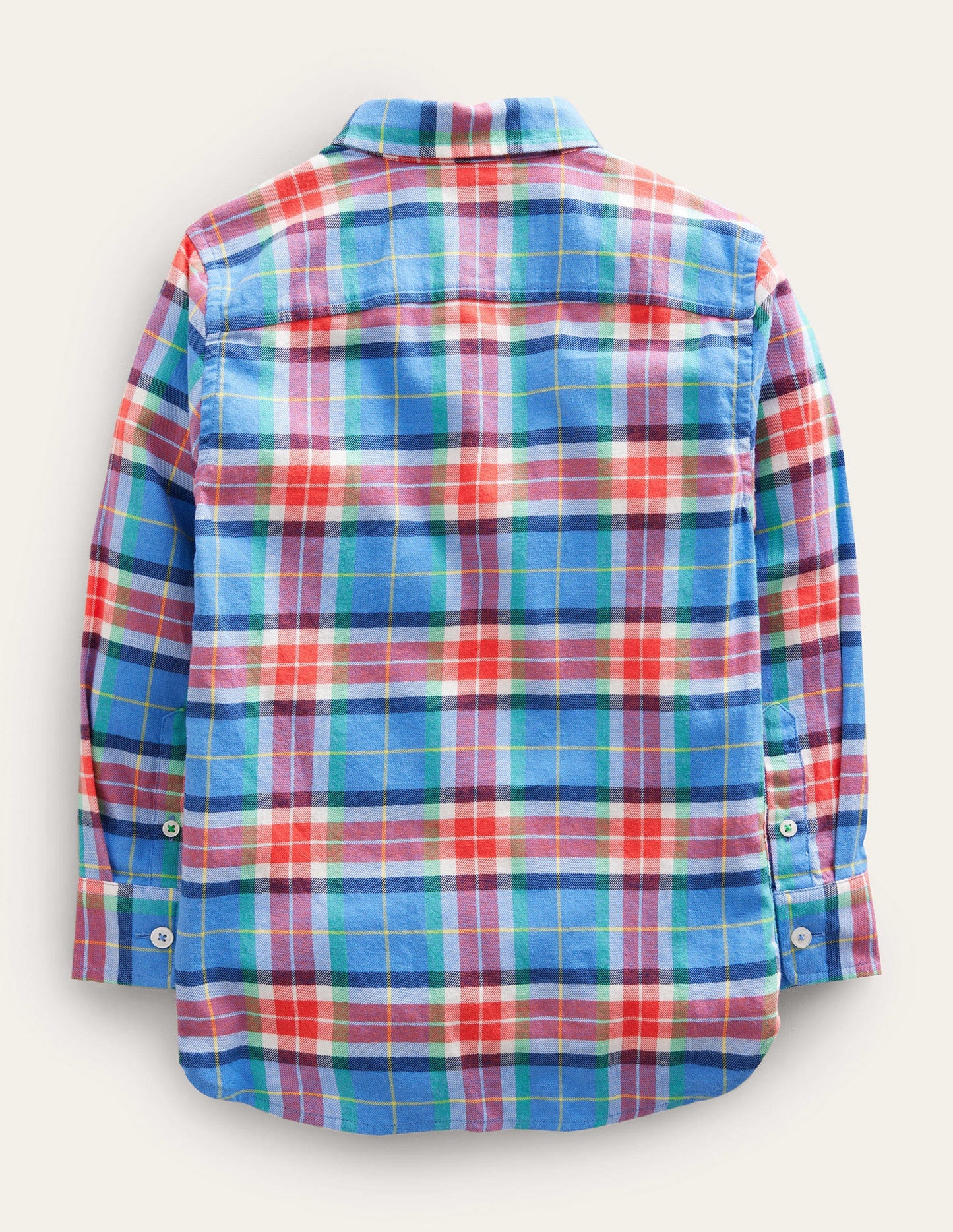 Casual Twill Shirt-Blue/Orange Check