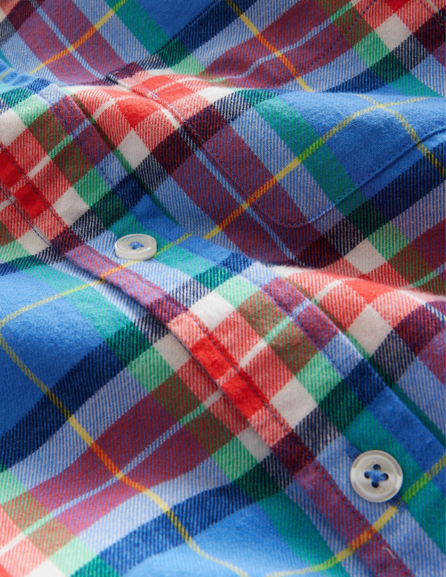 Casual Twill Shirt-Blue/Orange Check