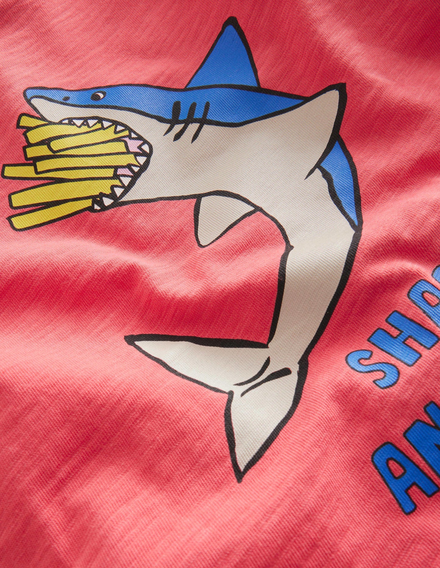 T-Shirt mit witzigem Motiv-Marmeladenrot, Hai