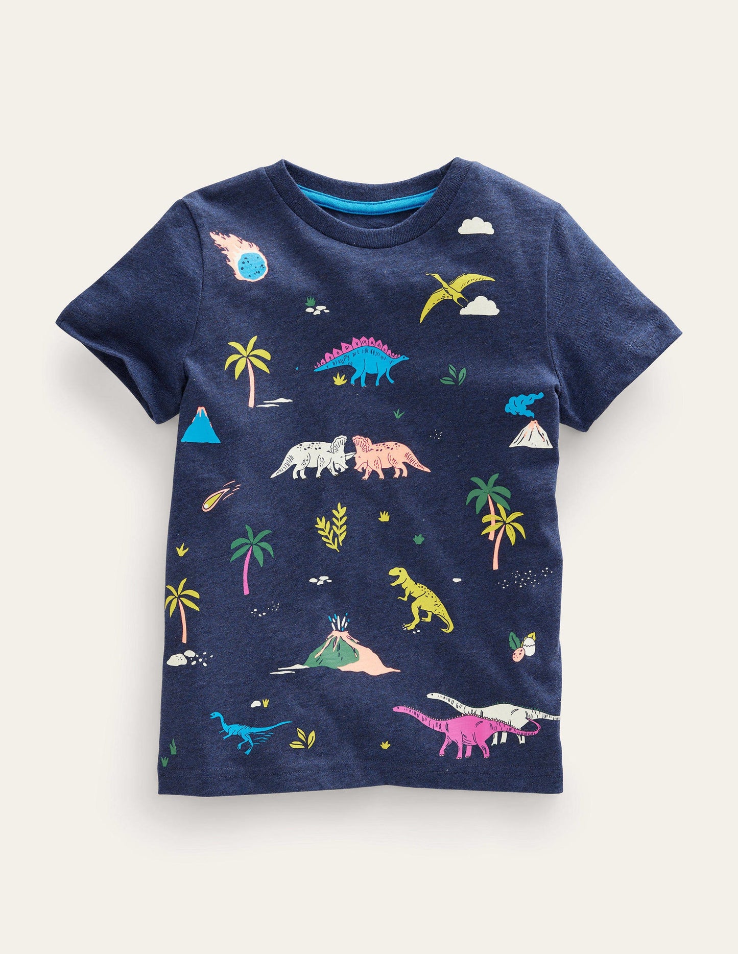 Gemustertes T-Shirt-Marineblau Meliert