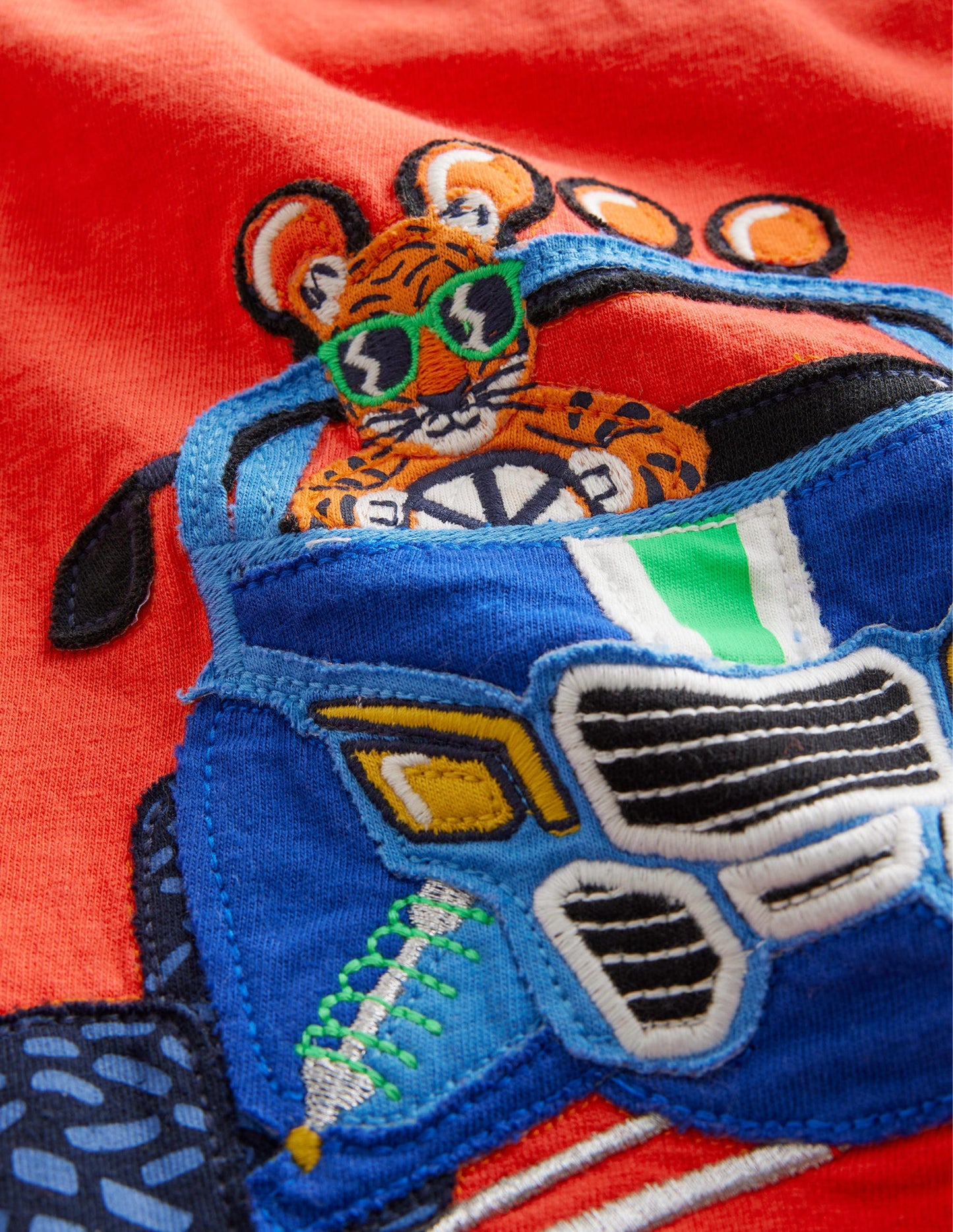 T-Shirt mit Motiv vorn und hinten-Orange, Strandbuggy