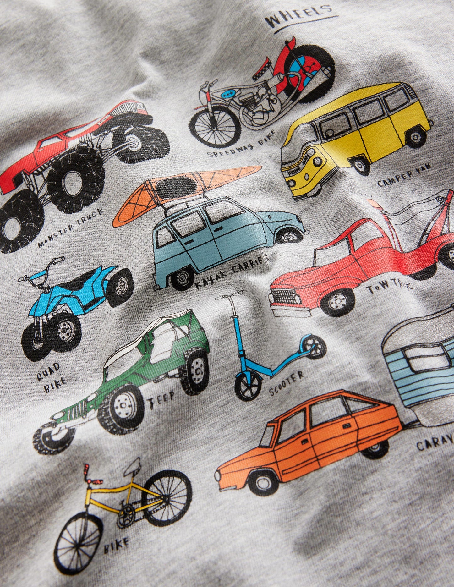 T-shirt à manches raglan avec informations-Roues rouge tarte aux fraises