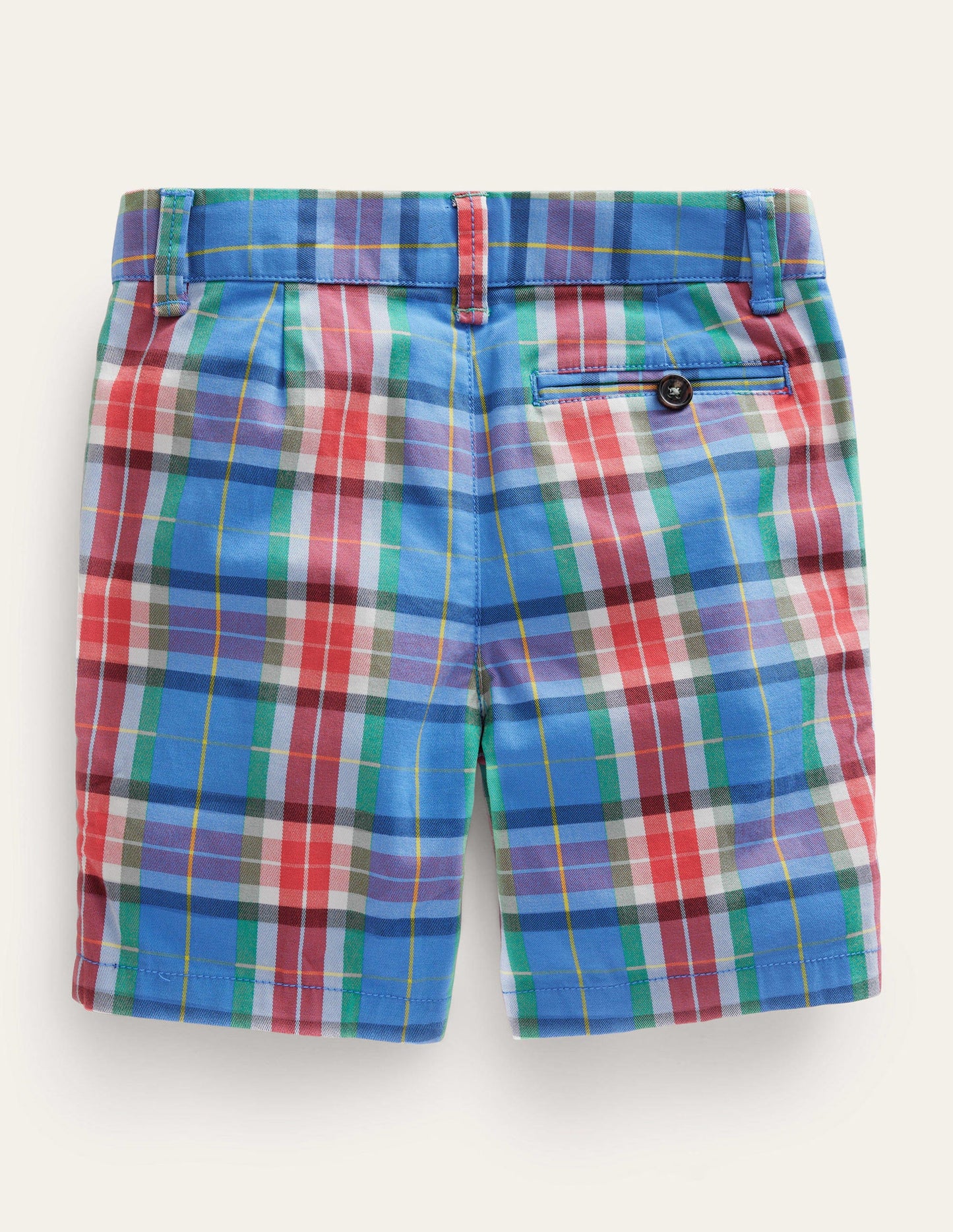 Gemusterte Chinoshorts-Blau/Orange, Kariert