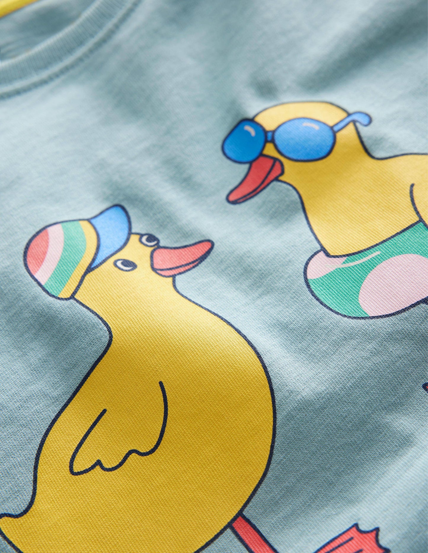 Lässiges Motiv-T-Shirt-Turmalinblau, Enten