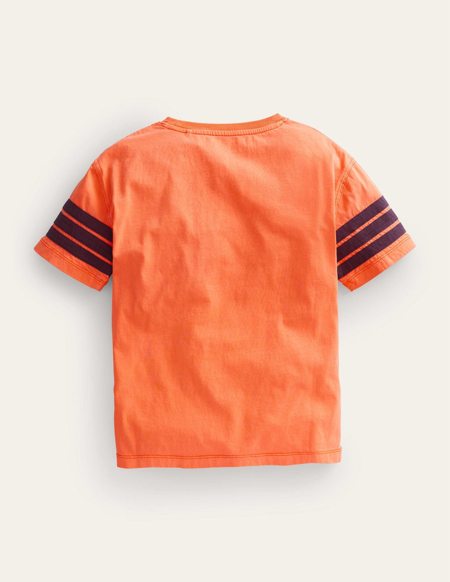 T-Shirt mit Kontraststreifen-Neonorange