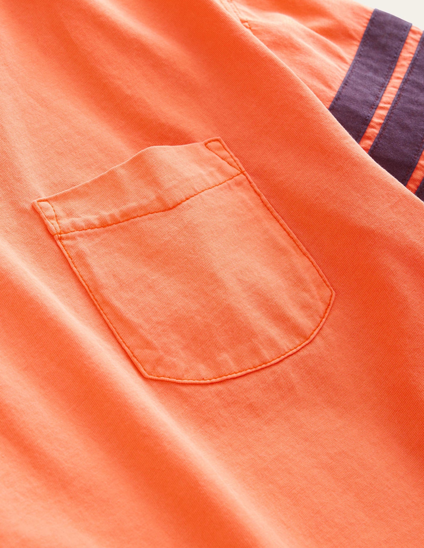 T-Shirt mit Kontraststreifen-Neonorange