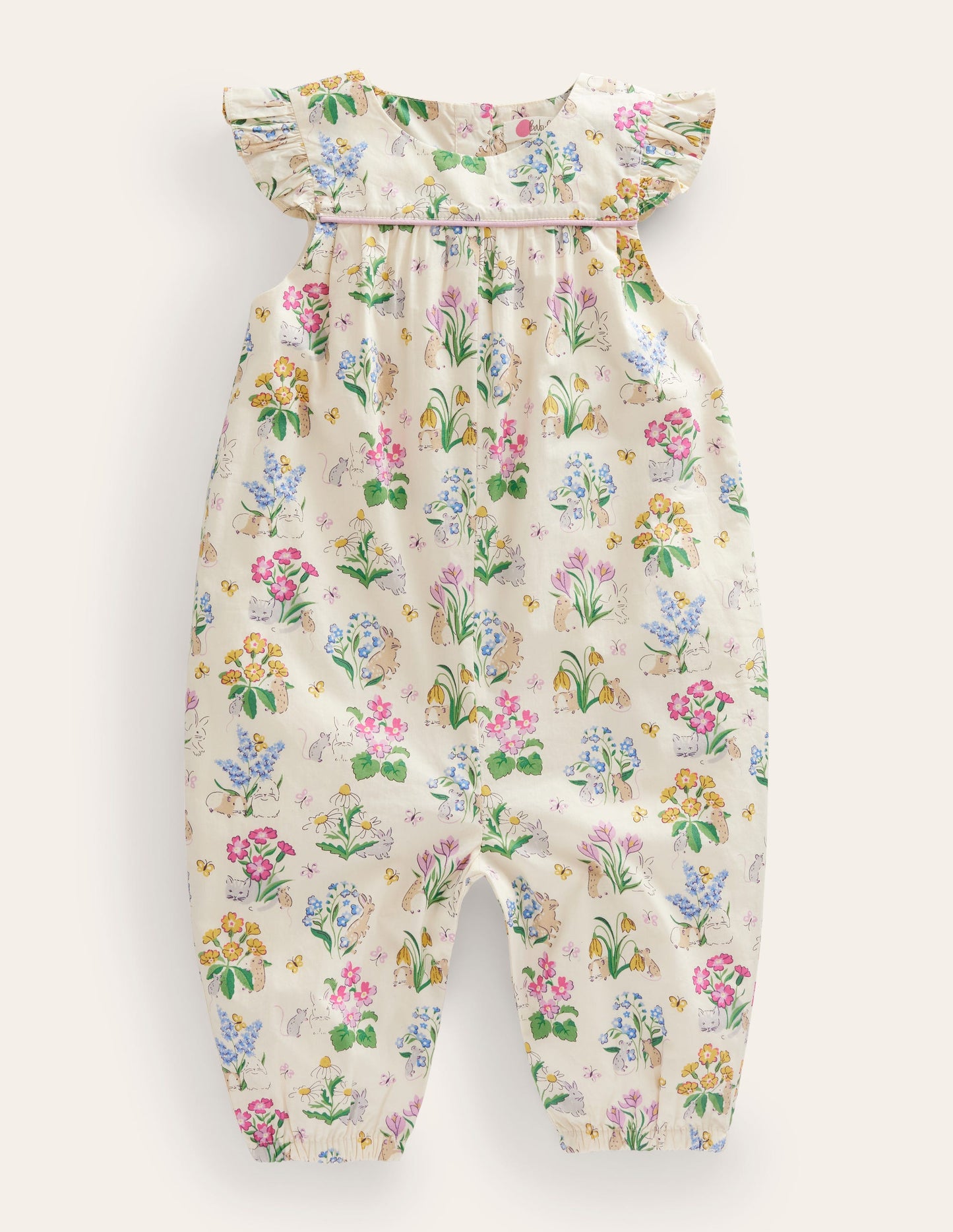 Ruffle Printed Rompers-Vanilla Pod Posy Pals