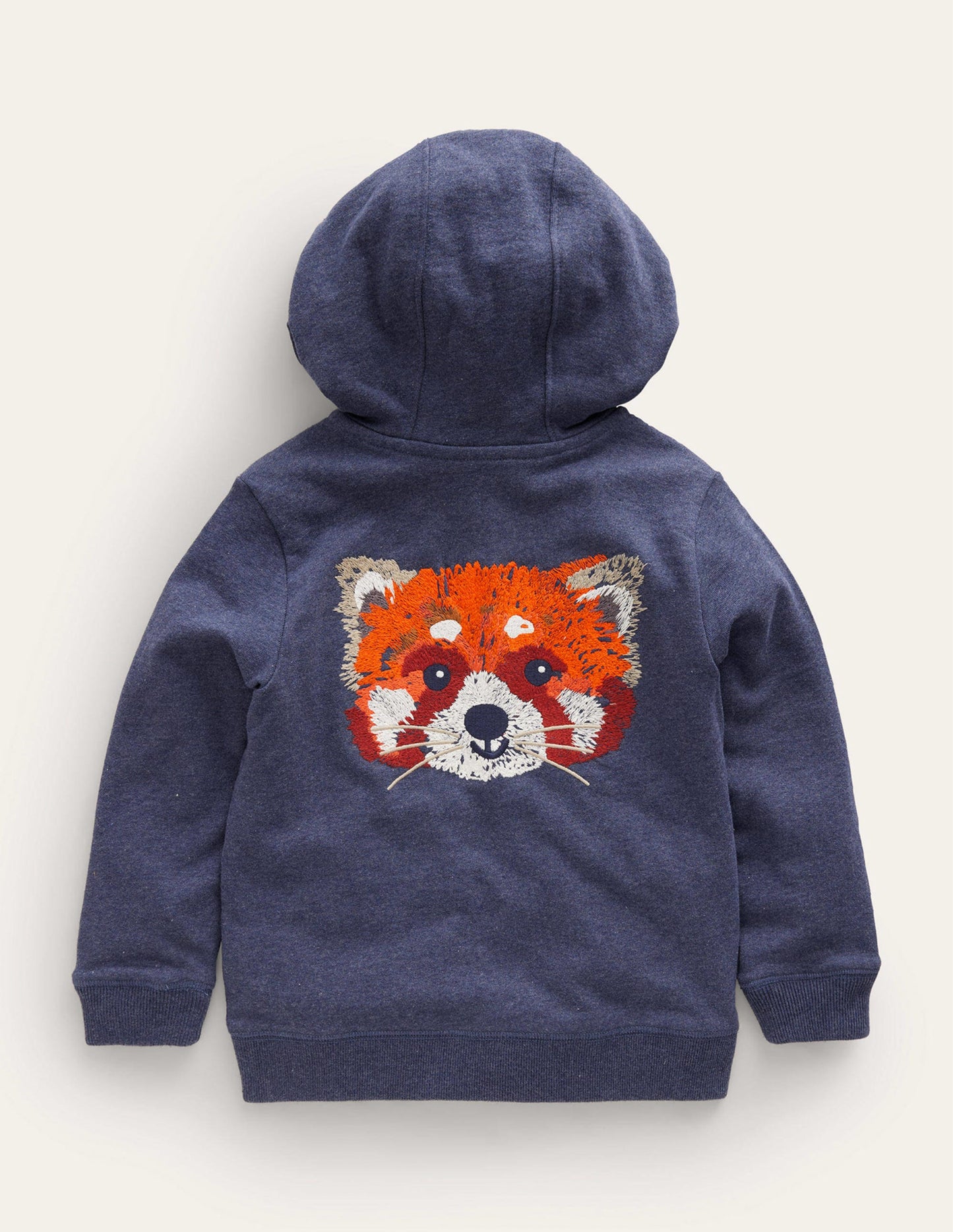 Hoodie mit durchgehendem Reißverschluss und Tiermotiv-Blau-Meliert Panda
