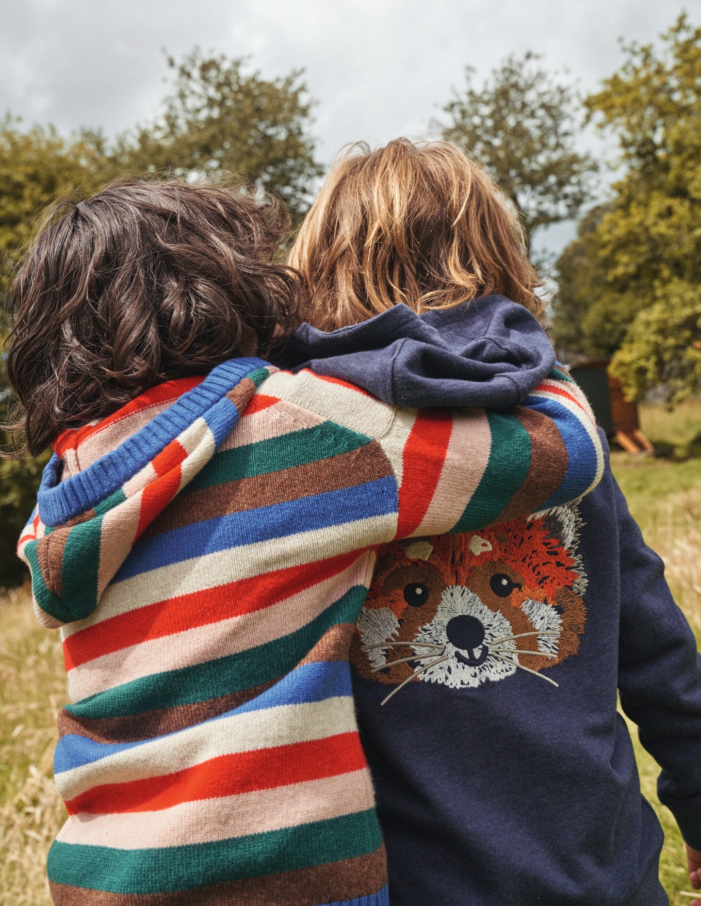Hoodie mit durchgehendem Reißverschluss und Tiermotiv-Blau-Meliert Panda