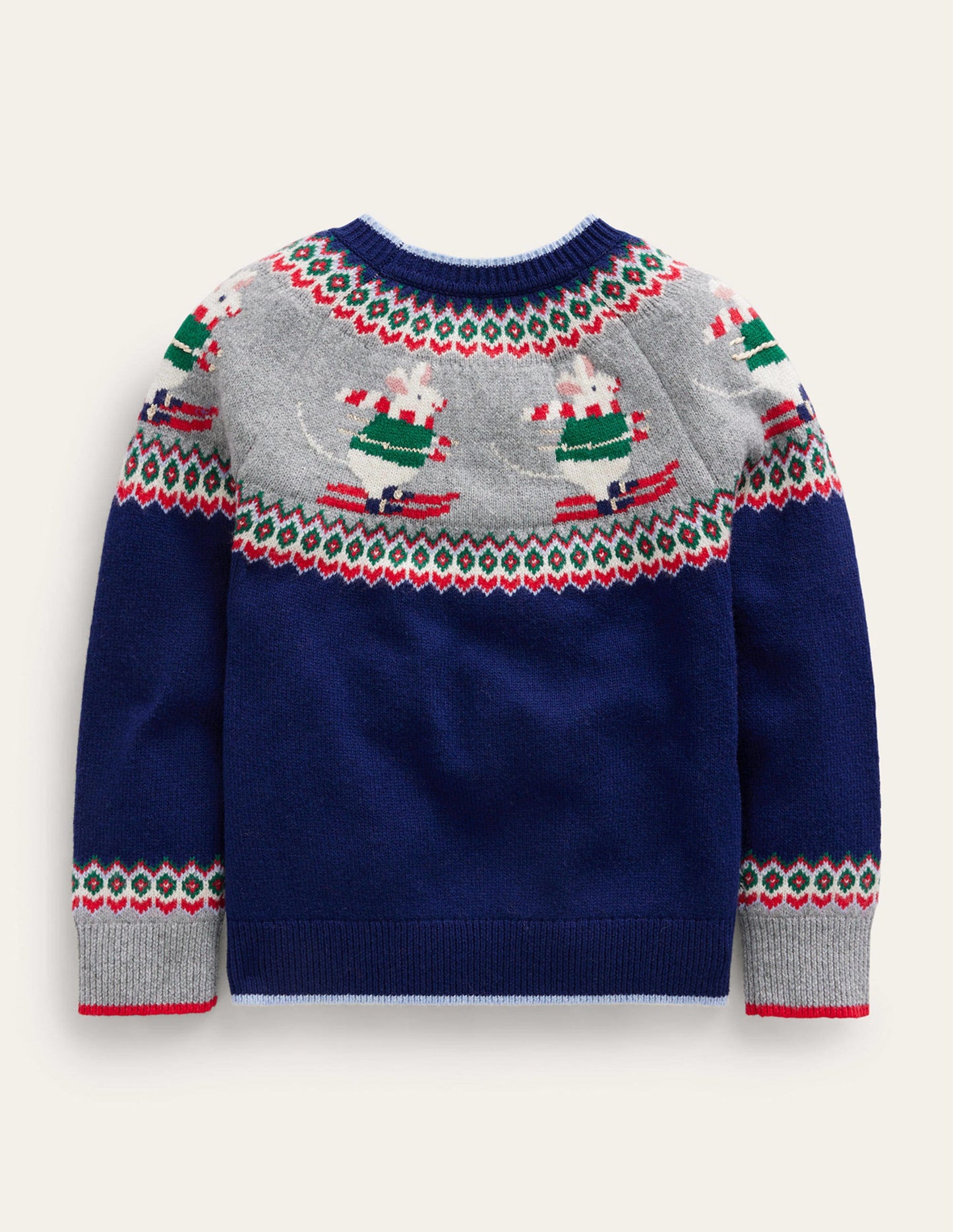 Novelty Fair-Isle-Pullover-Französisches Marineblau Skimäuse
