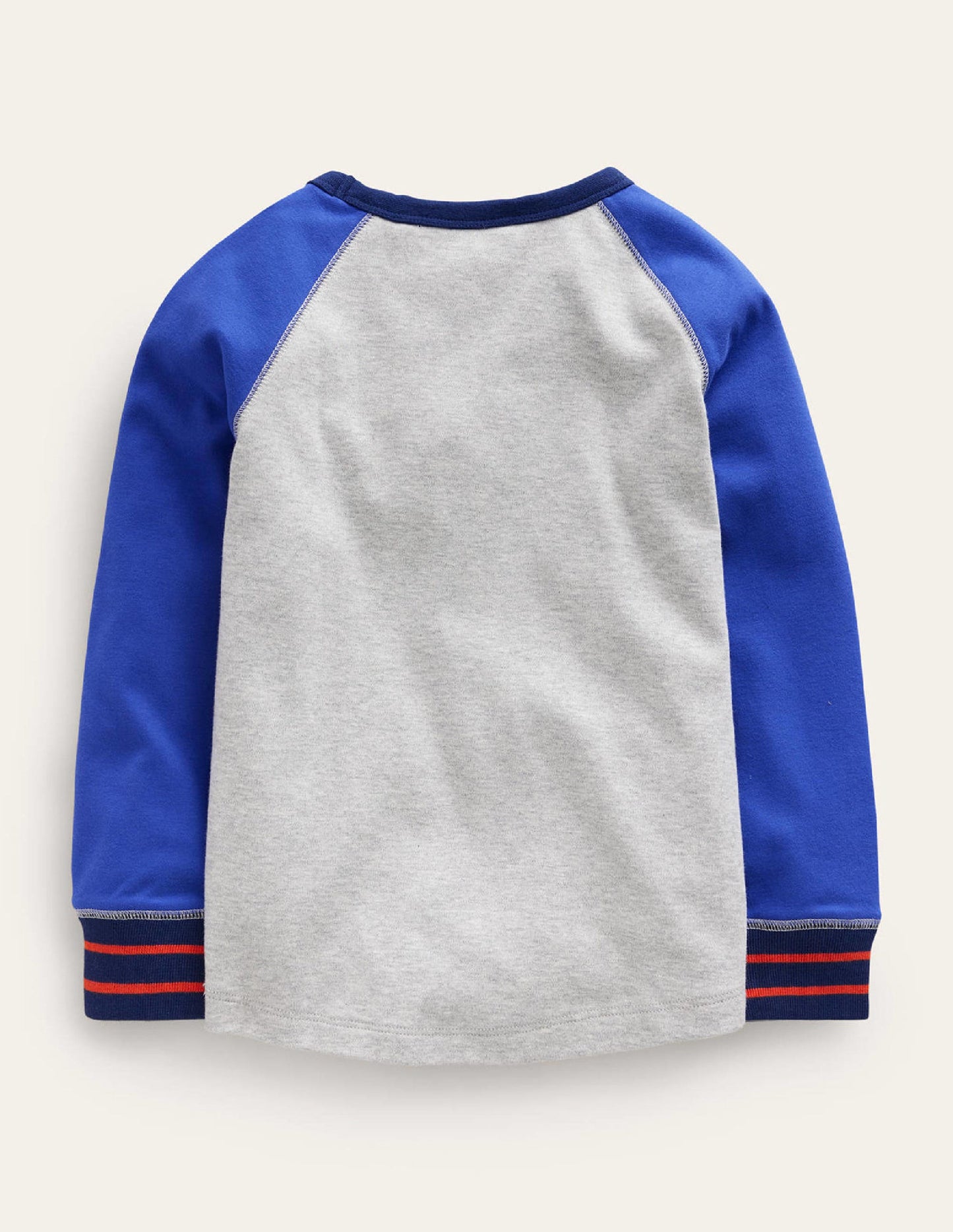 Supersoft Raglan T-shirt-Grey Marl/ Blue