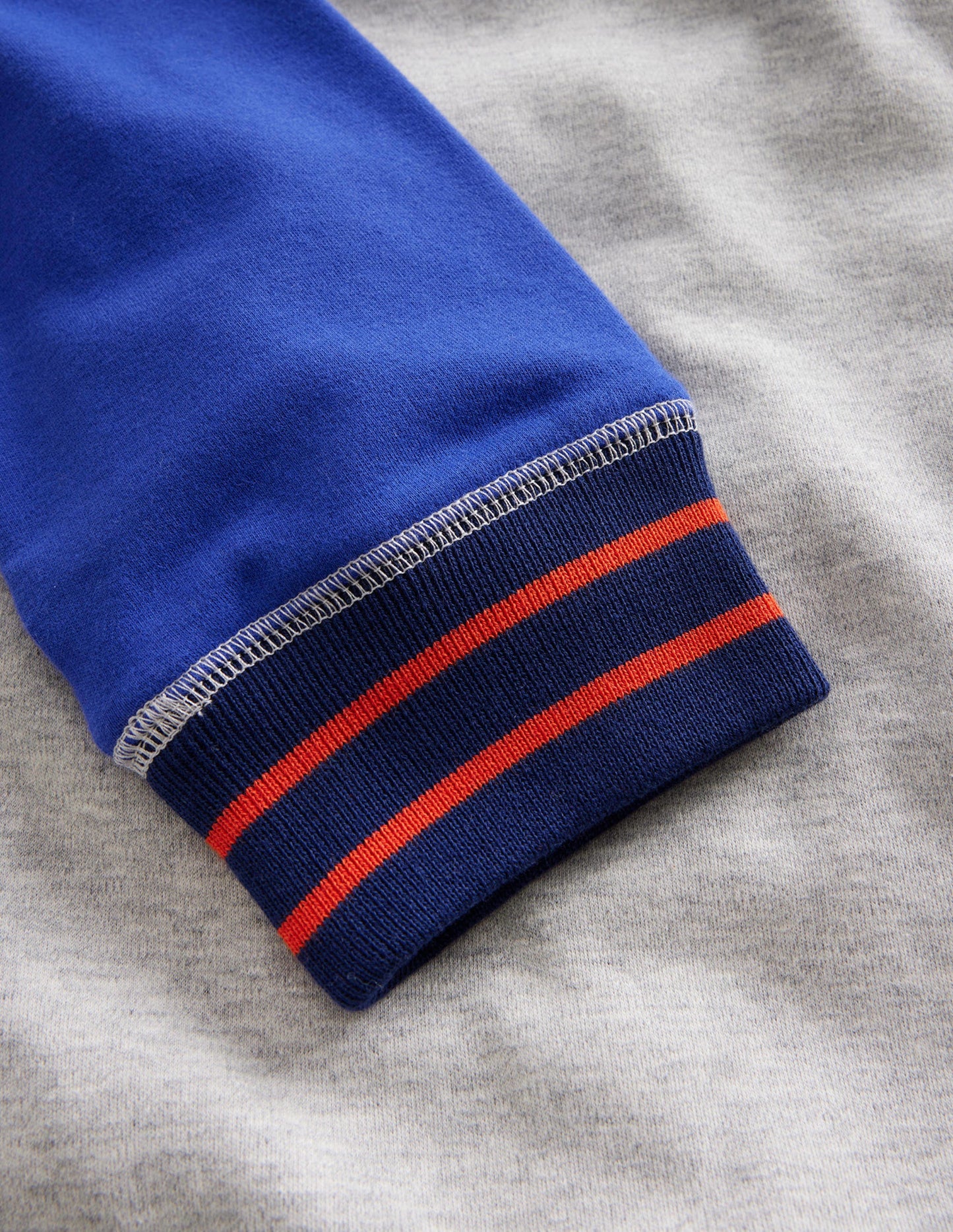 Supersoft Raglan T-shirt-Grey Marl/ Blue