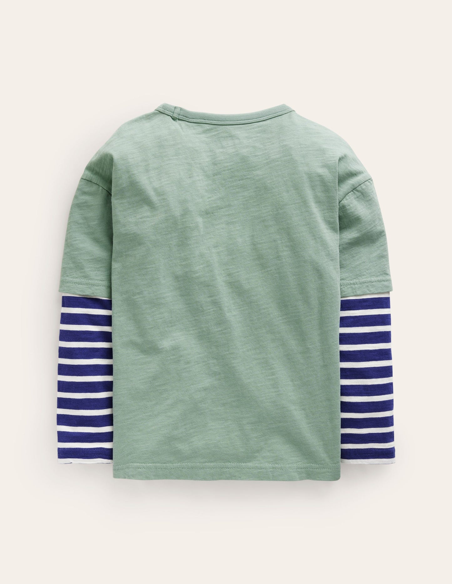 Langärmliges T-Shirt im Lagenlook-Rauchgrün