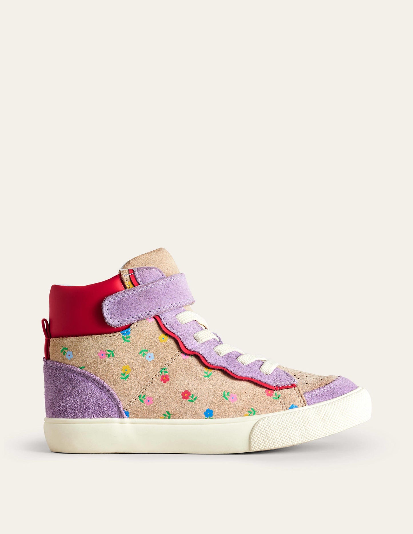 Hohe Sneaker aus Leder-Asternlila