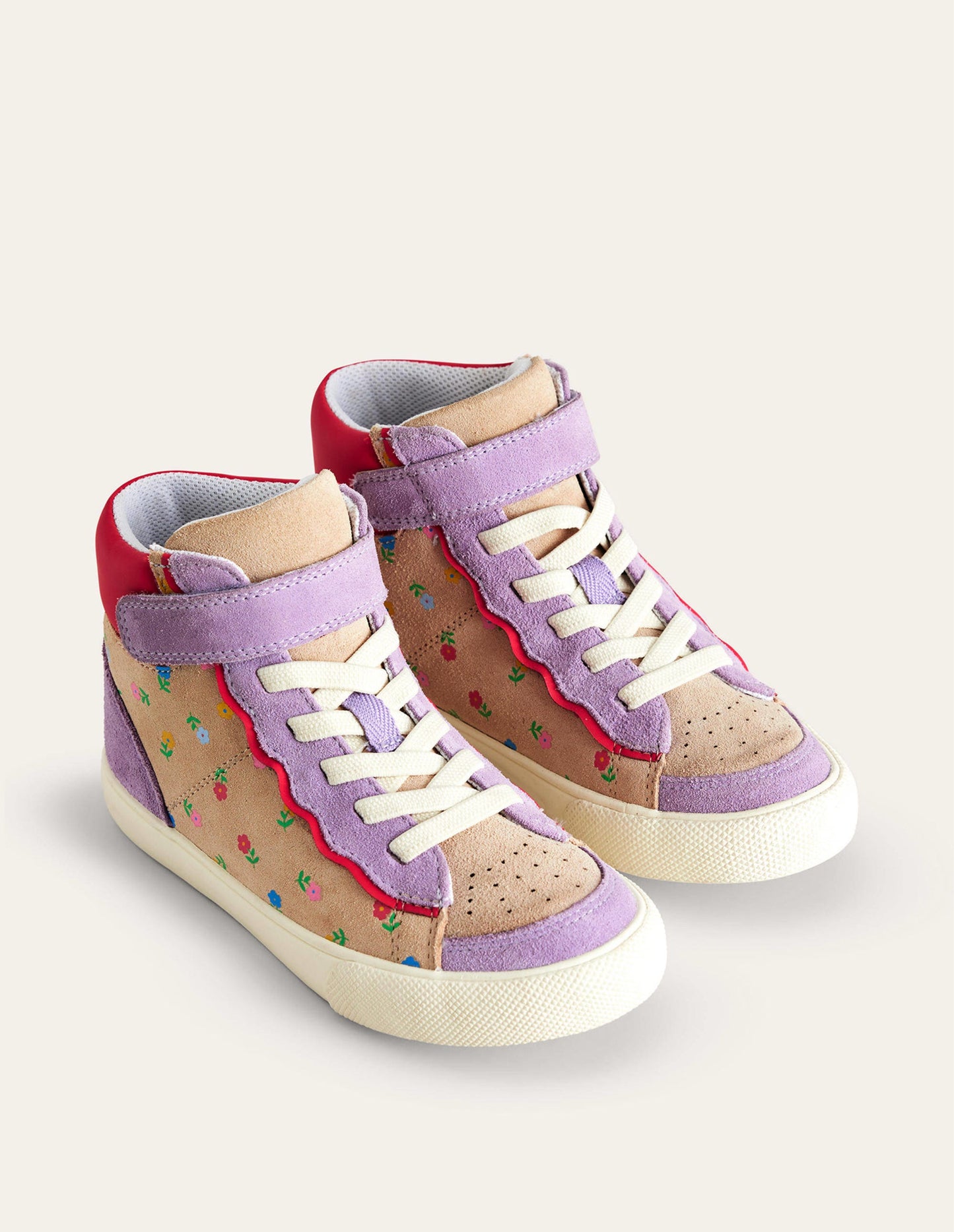 Hohe Sneaker aus Leder-Asternlila