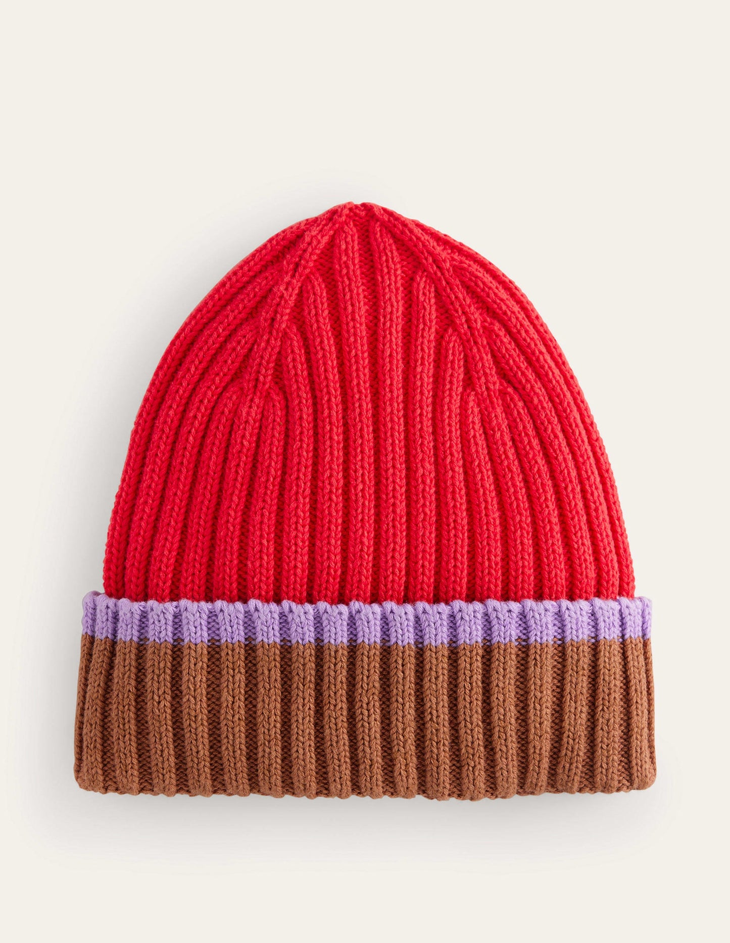 Beanie mit Blockfarben-Marmeladenrot