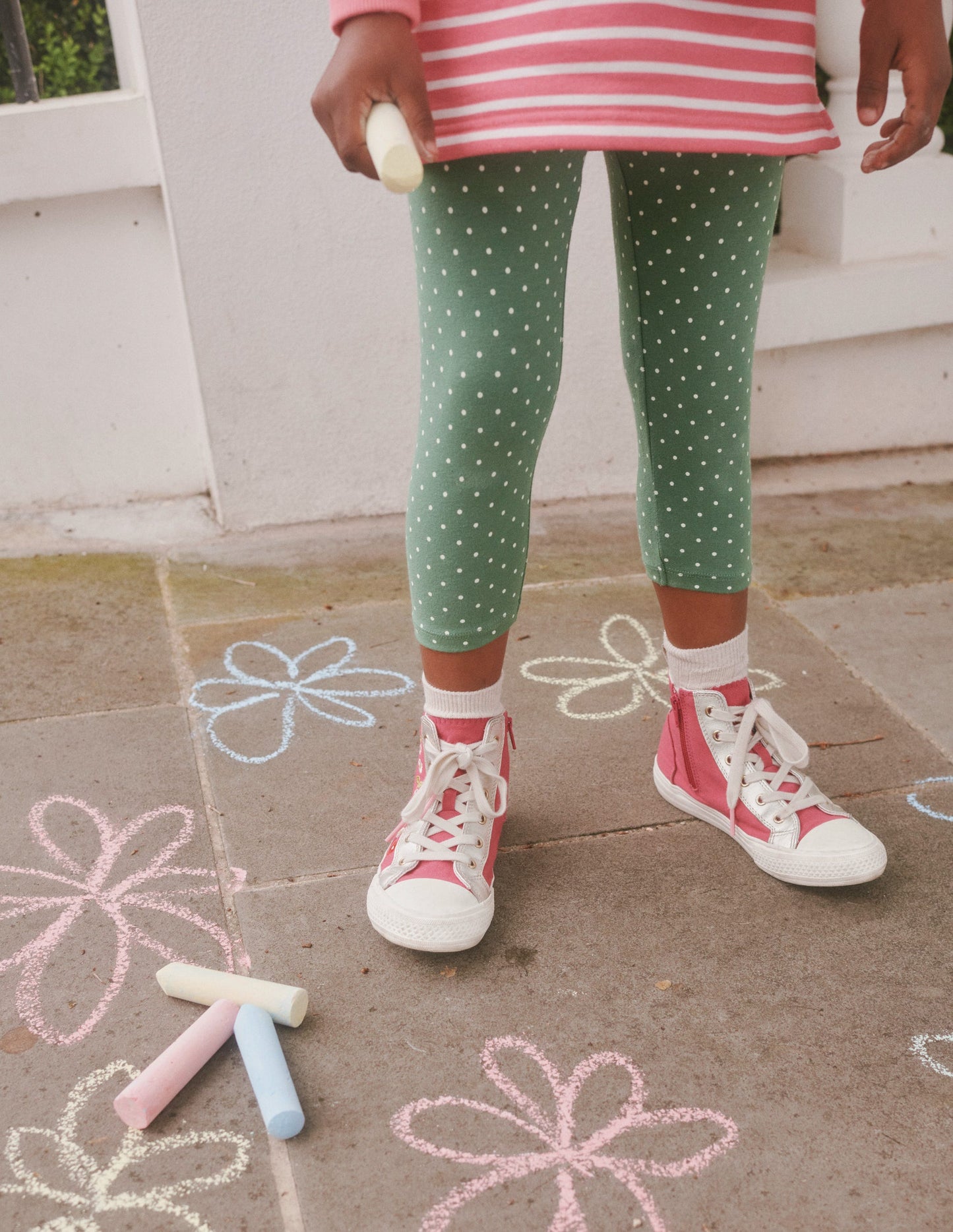 7/8-Leggings im 5er-Pack-Bunt, Getupft