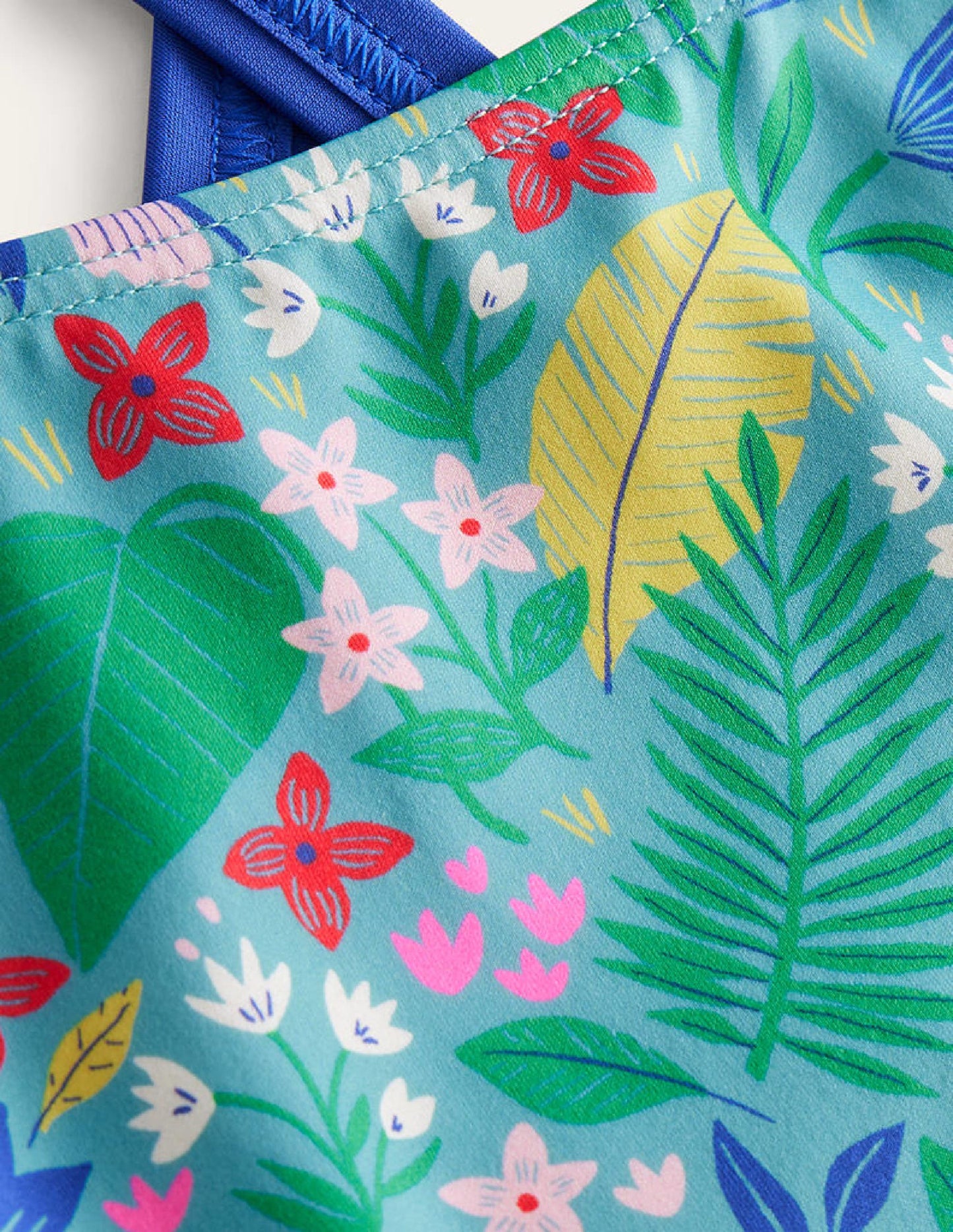 Maillot de bain imprimé croisé dans le dos-Motif Parrot Vine multi