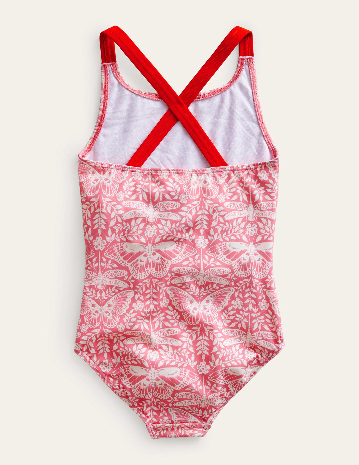 Maillot de bain imprimé croisé dans le dos-Toile de Jouy papillon manège