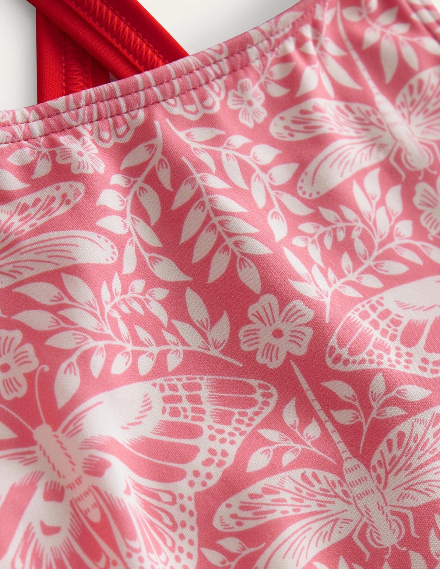 Maillot de bain imprimé croisé dans le dos-Toile de Jouy papillon manège
