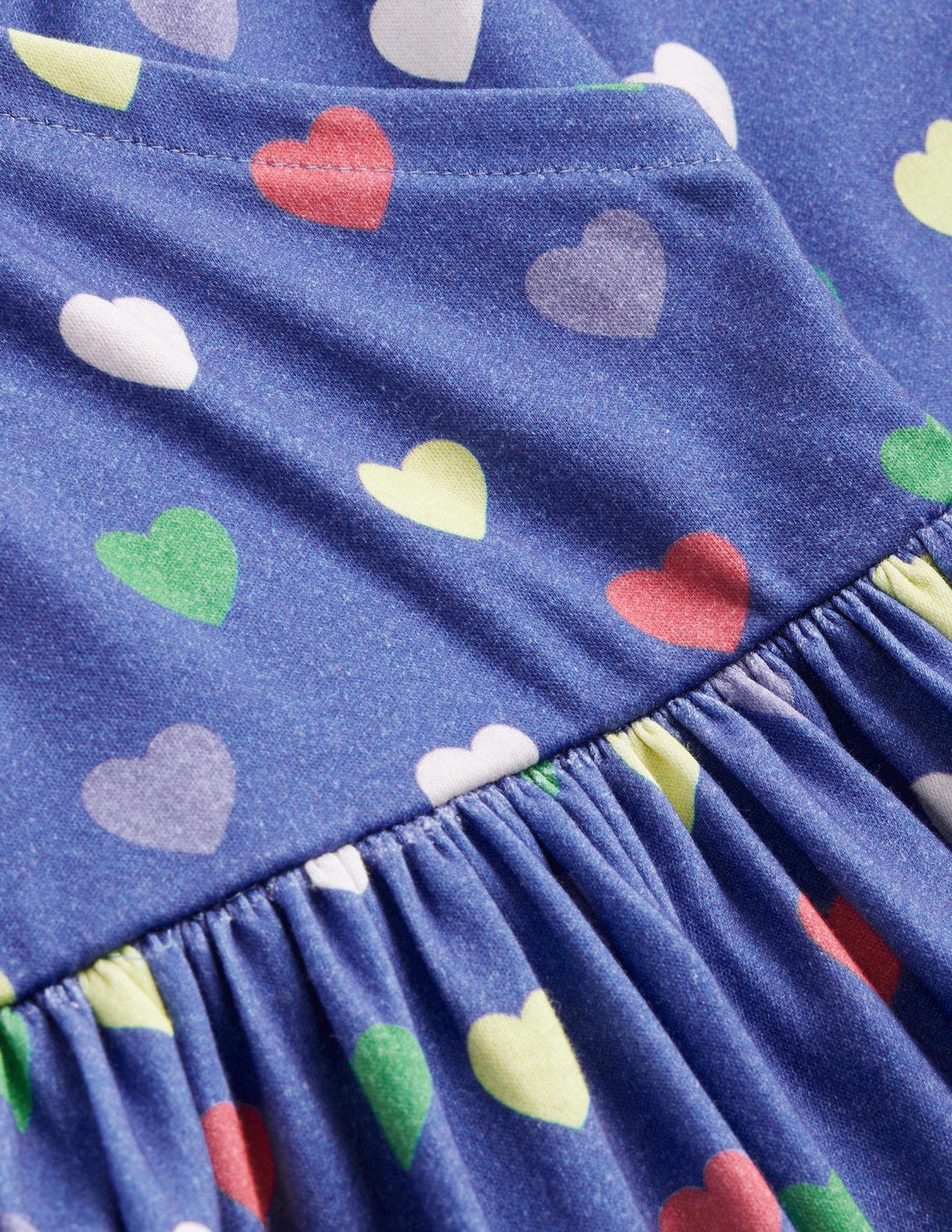 Ballerina-Kleid aus Jersey-Schuluniform-Marineblau Herzen