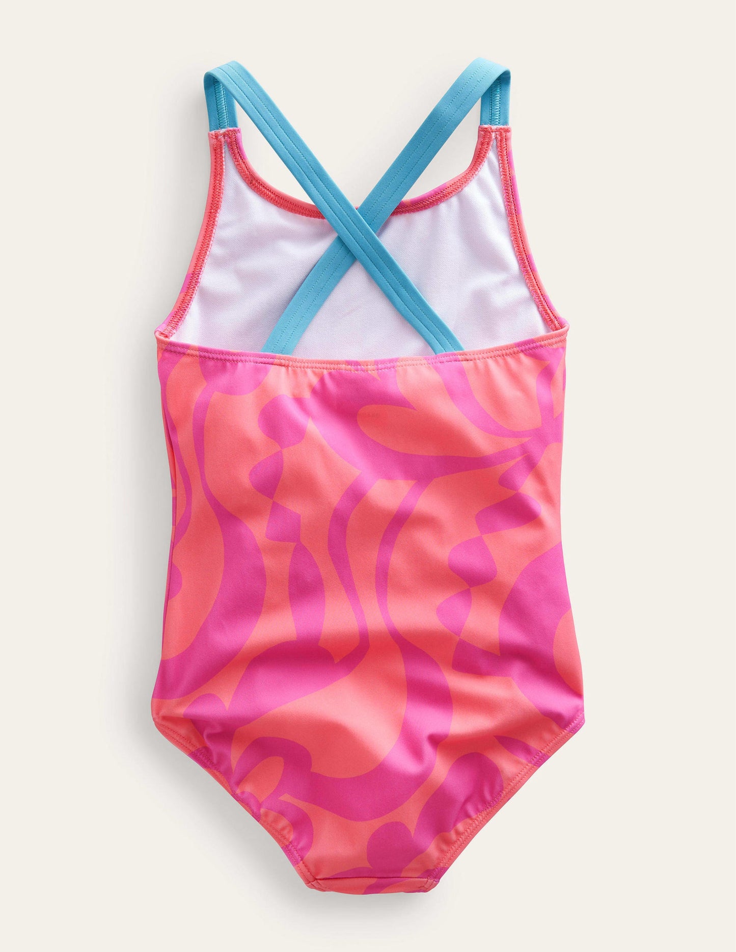 Maillot de bain imprimé croisé dans le dos-Punch à la pêche, motif Summer Stencil