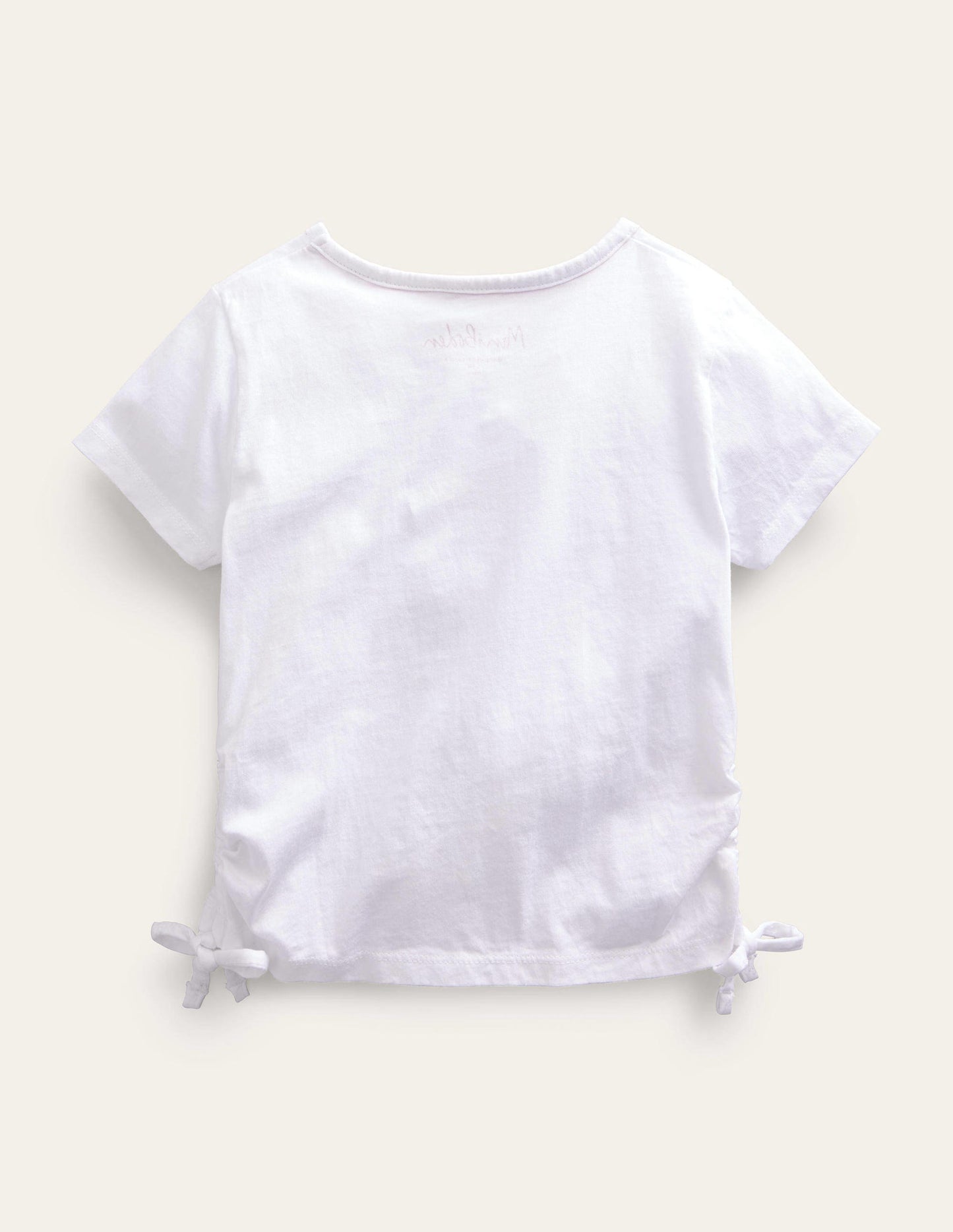 Gerafftes T-Shirt-Weiß, Sonne