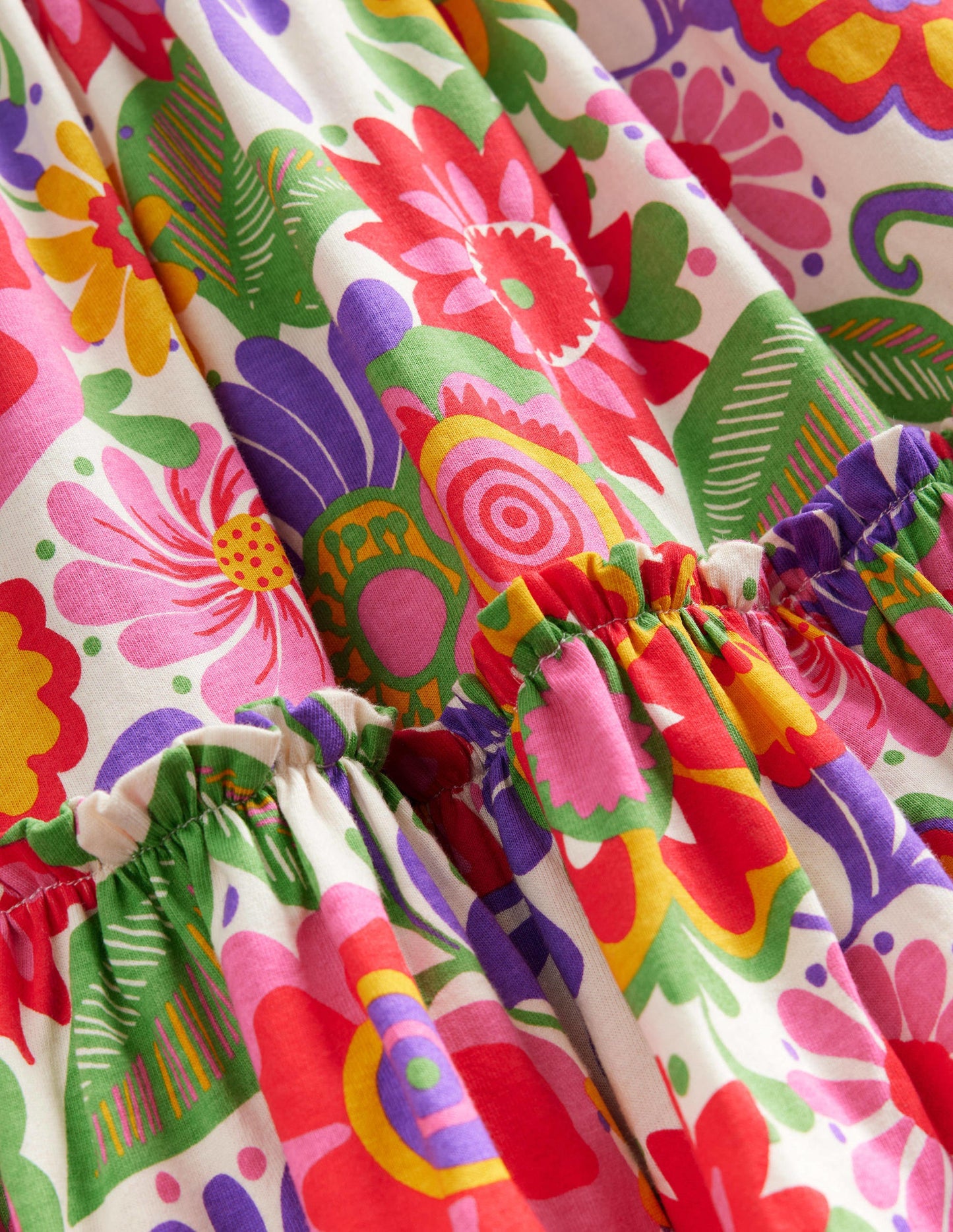 Jupe midi imprimée en jersey-Motif Festival Floral multi