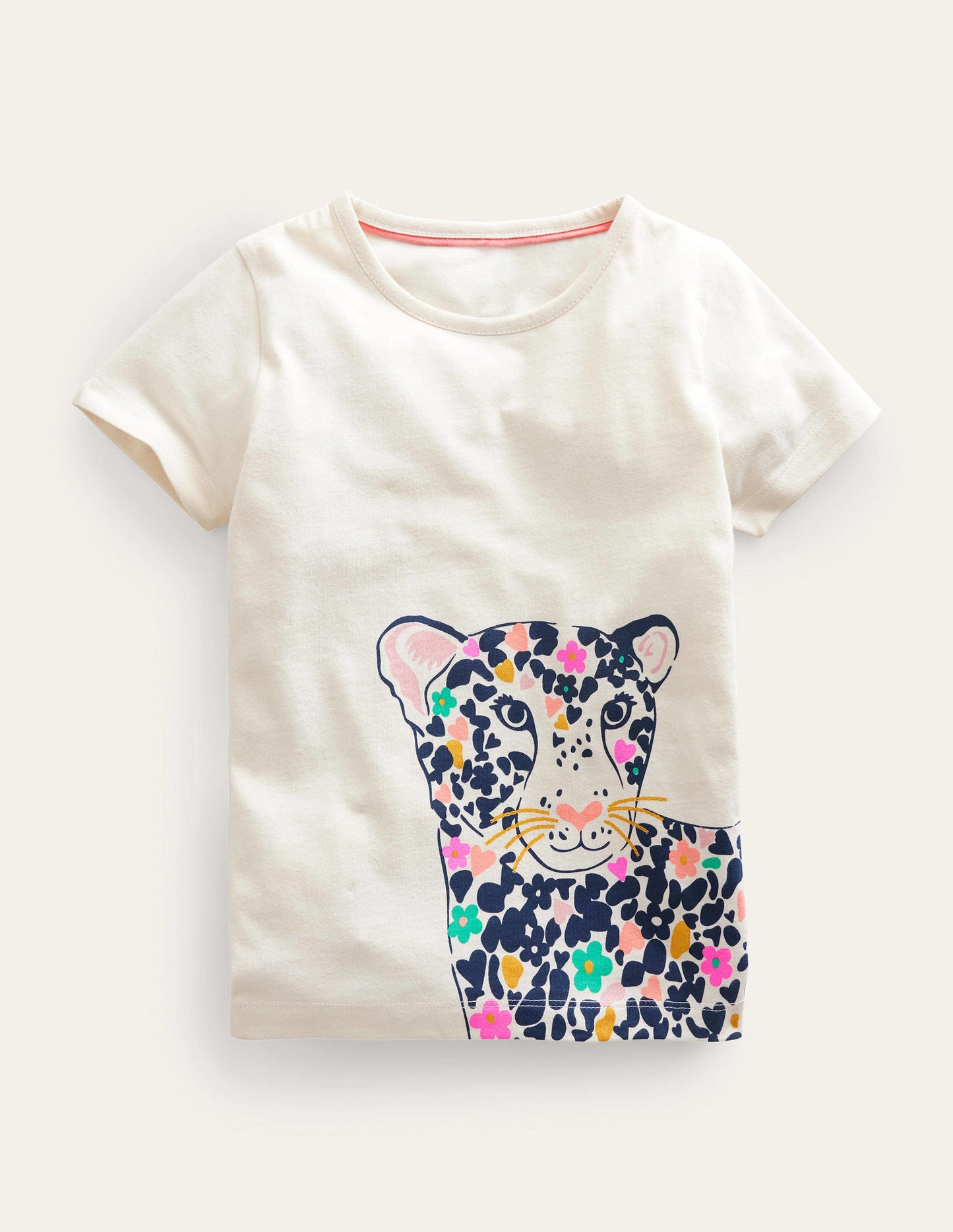 T-Shirt mit Motiv-Vanille, Leopard