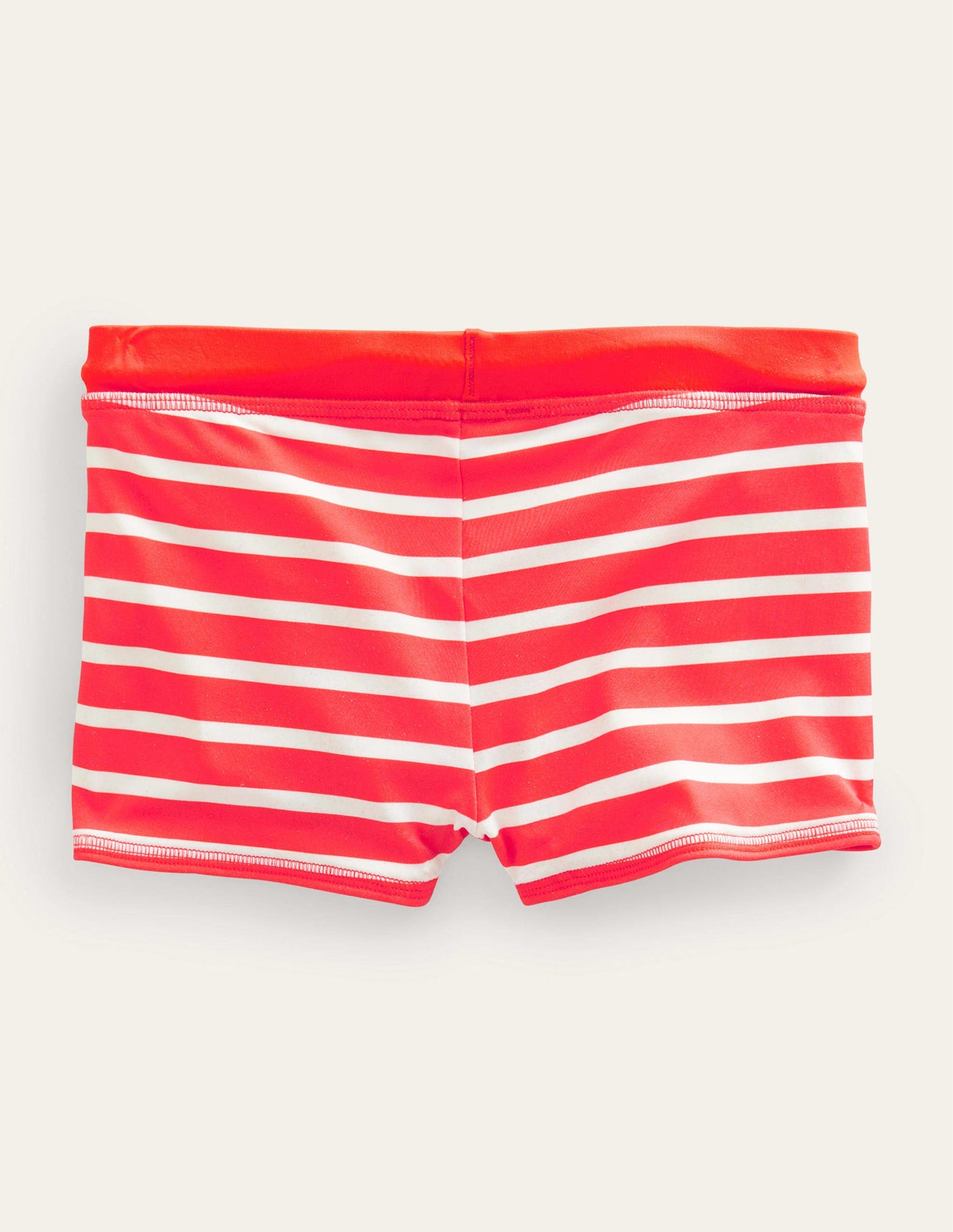 Badehose-Erdbeerkuchenrot/Naturweiß, Gestreift