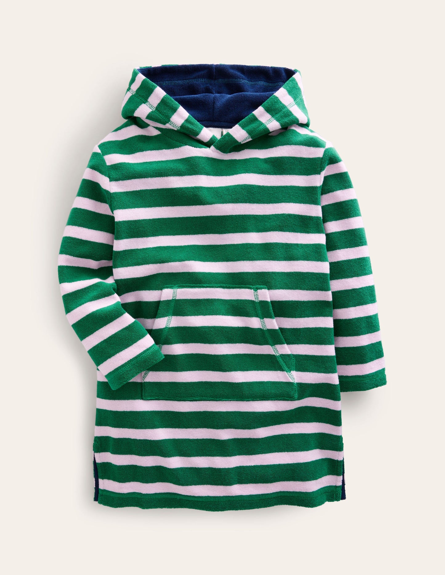 Poncho en éponge-Vert clairière ombragée/rose français