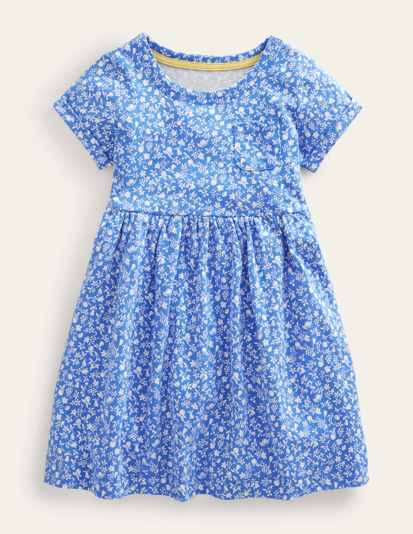 Fröhliches Jerseykleid-Penzance-Blau, Obstgarten