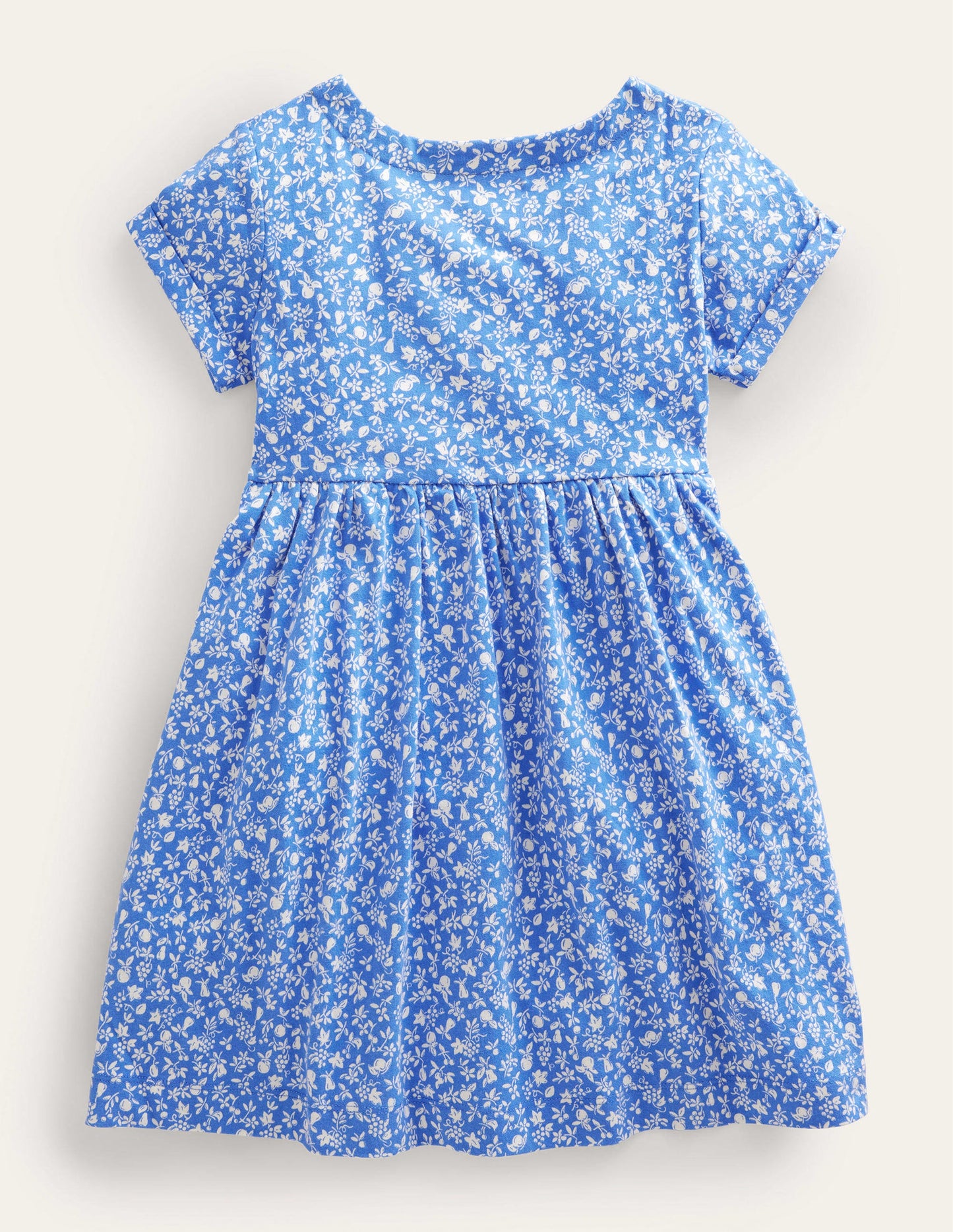 Fröhliches Jerseykleid-Penzance-Blau, Obstgarten