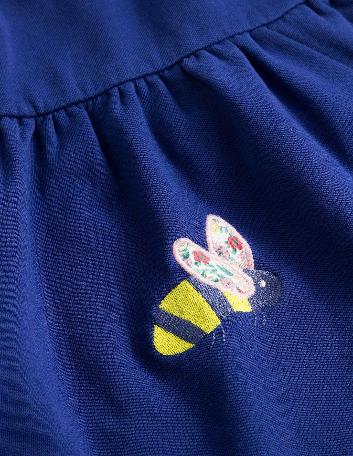 Embroidered Sweatshirt Dress-Starboard Blue Embroidery