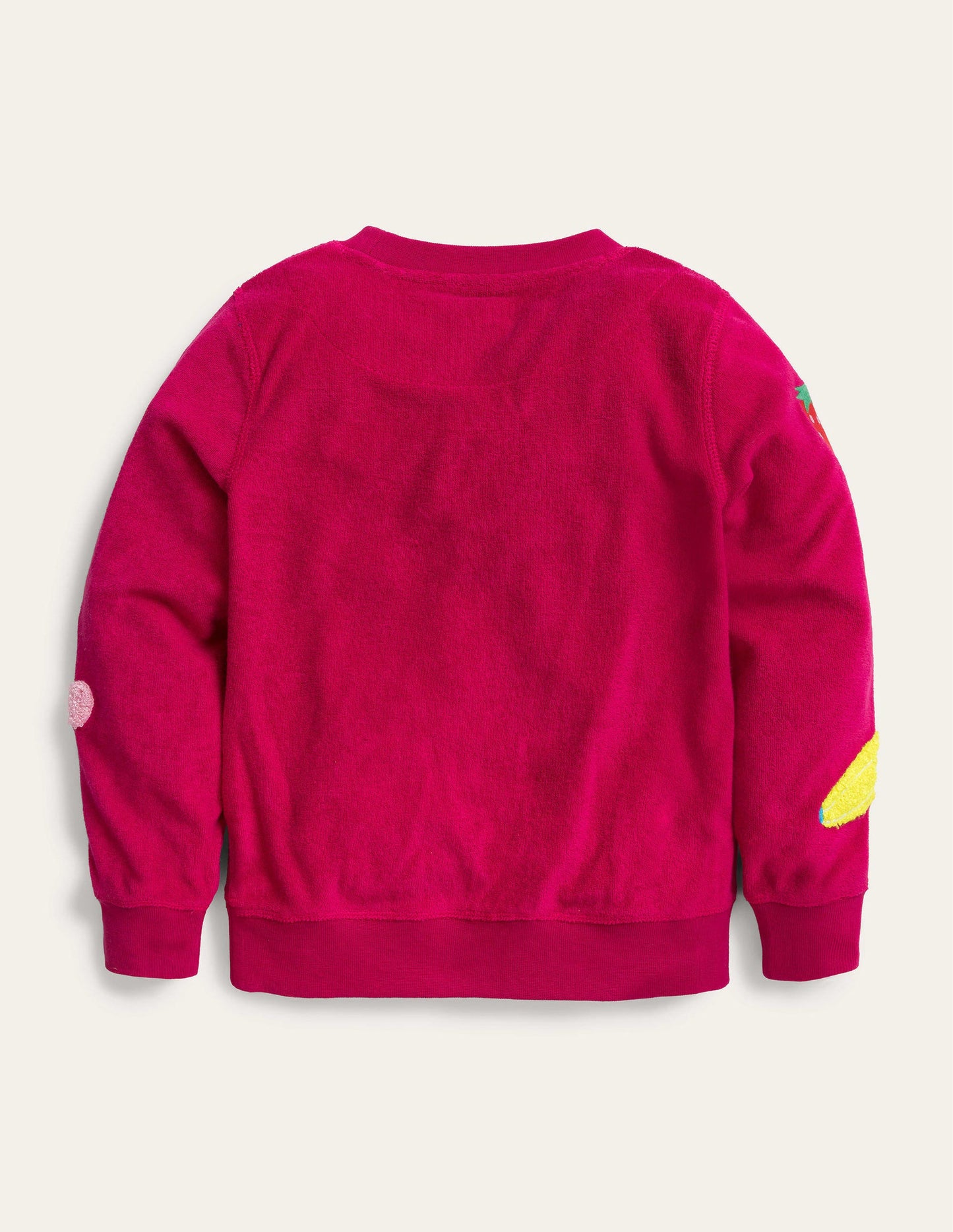 Frottee-Sweatshirt mit Motiv-Zuckerstangenrosa