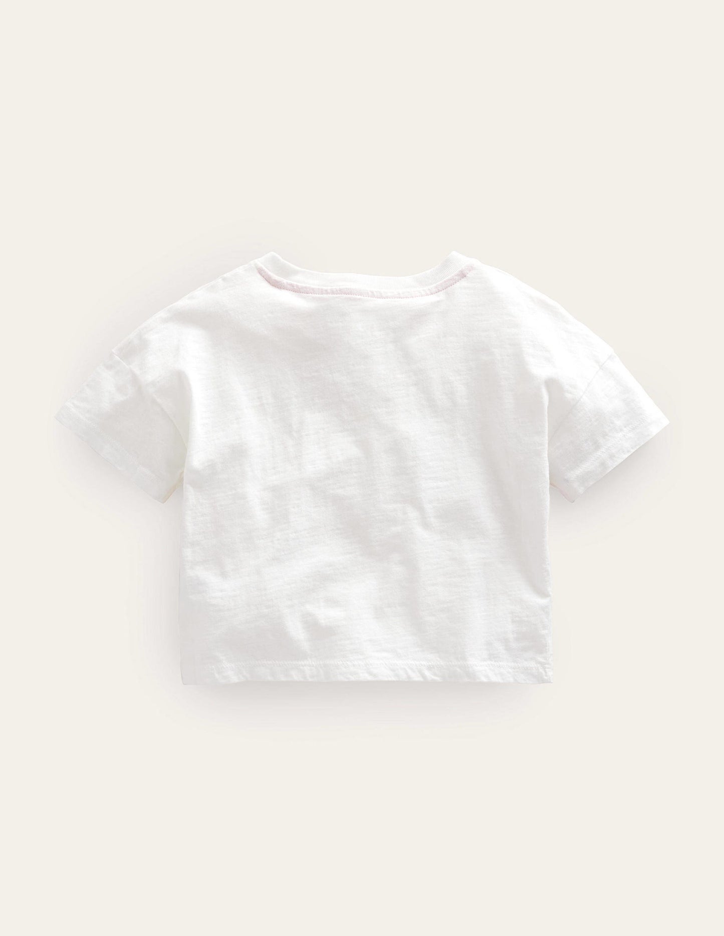 Lockeres T-Shirt-Naturweiß, Blumenstreifen