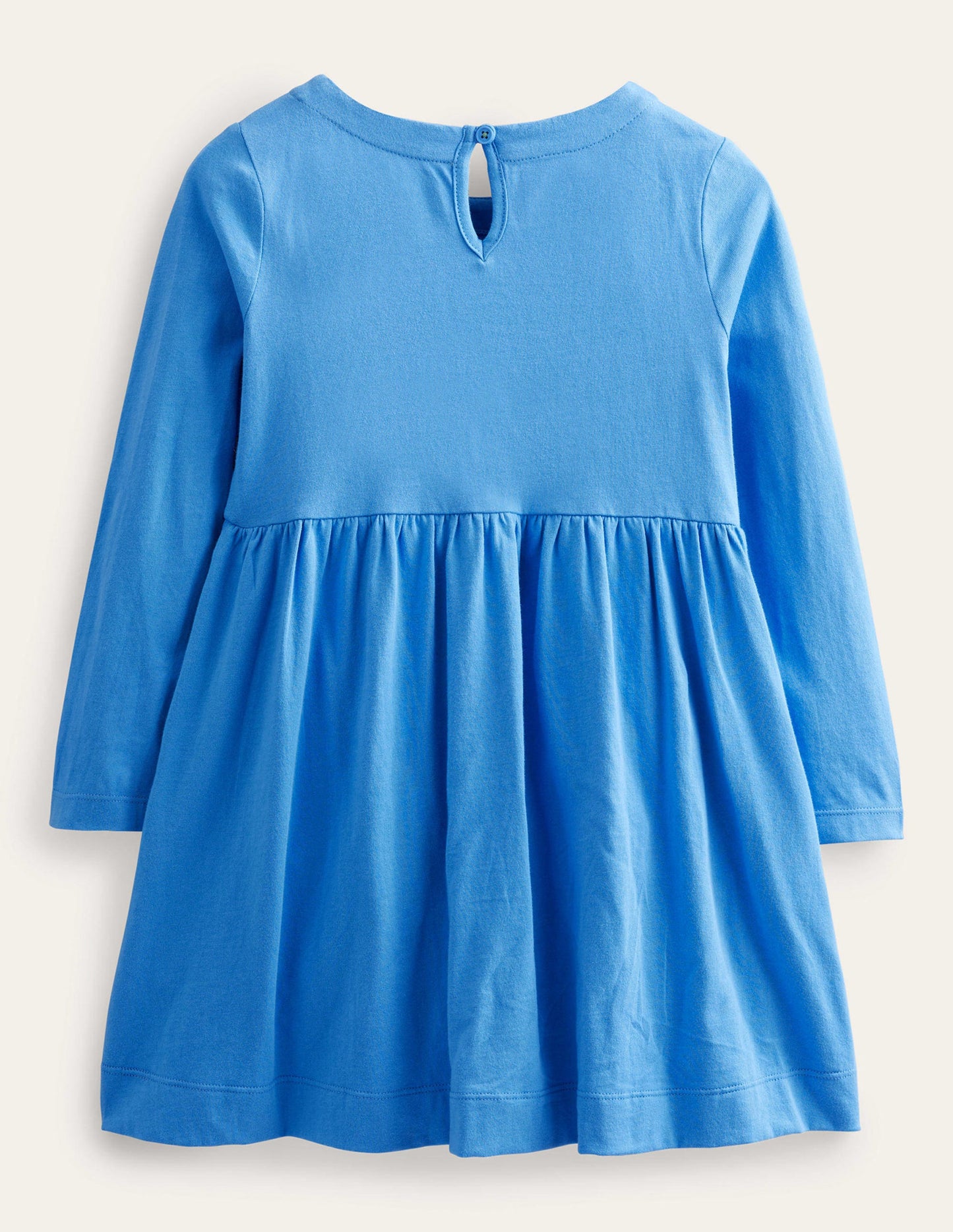 Jerseykleid mit Flatterdetail-Penzance-Blau, Blumenmuster