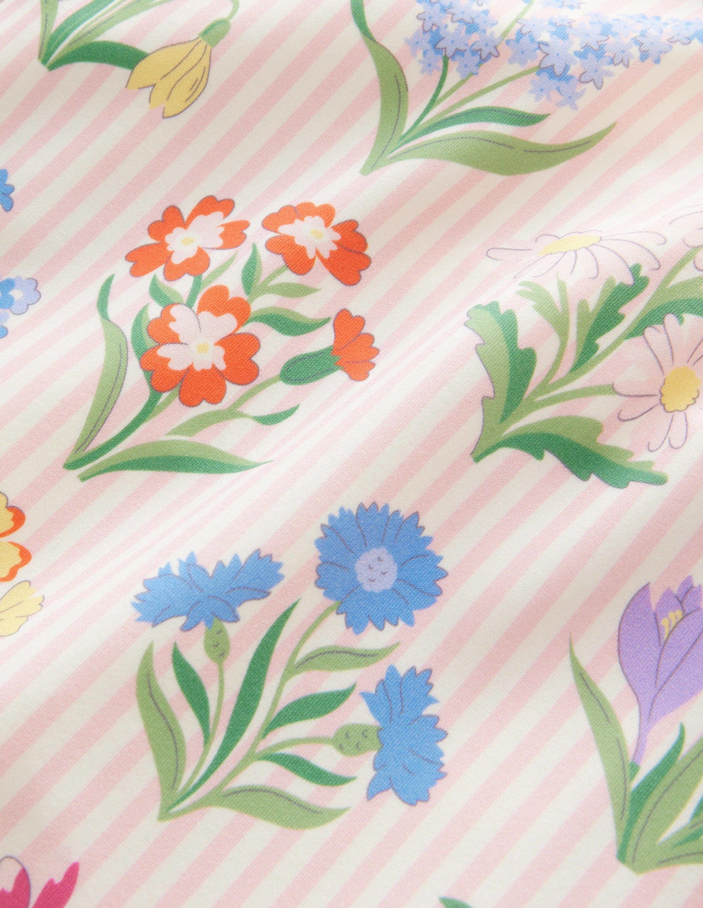 Maillot de bain imprimé à manches bouffantes-Fleur coutil rose