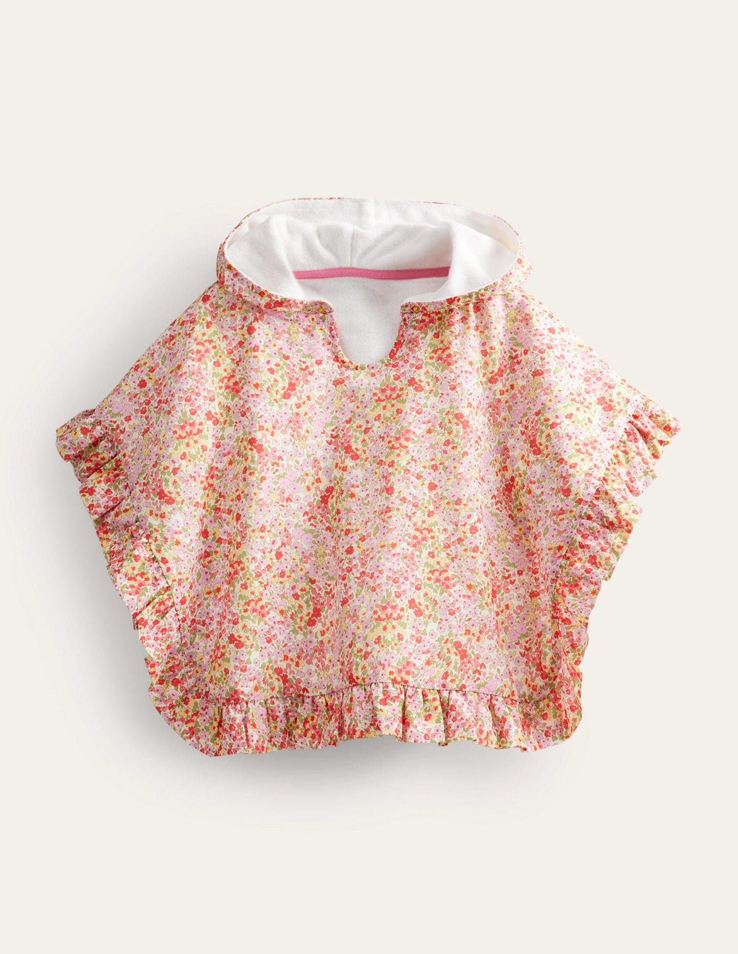 Poncho-Hoodie aus Frottee-Frühlingsblumen
