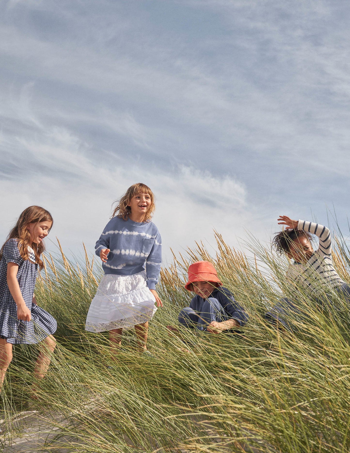 Pullover im maritimen Stil-Ecru Meliert, Gestreift