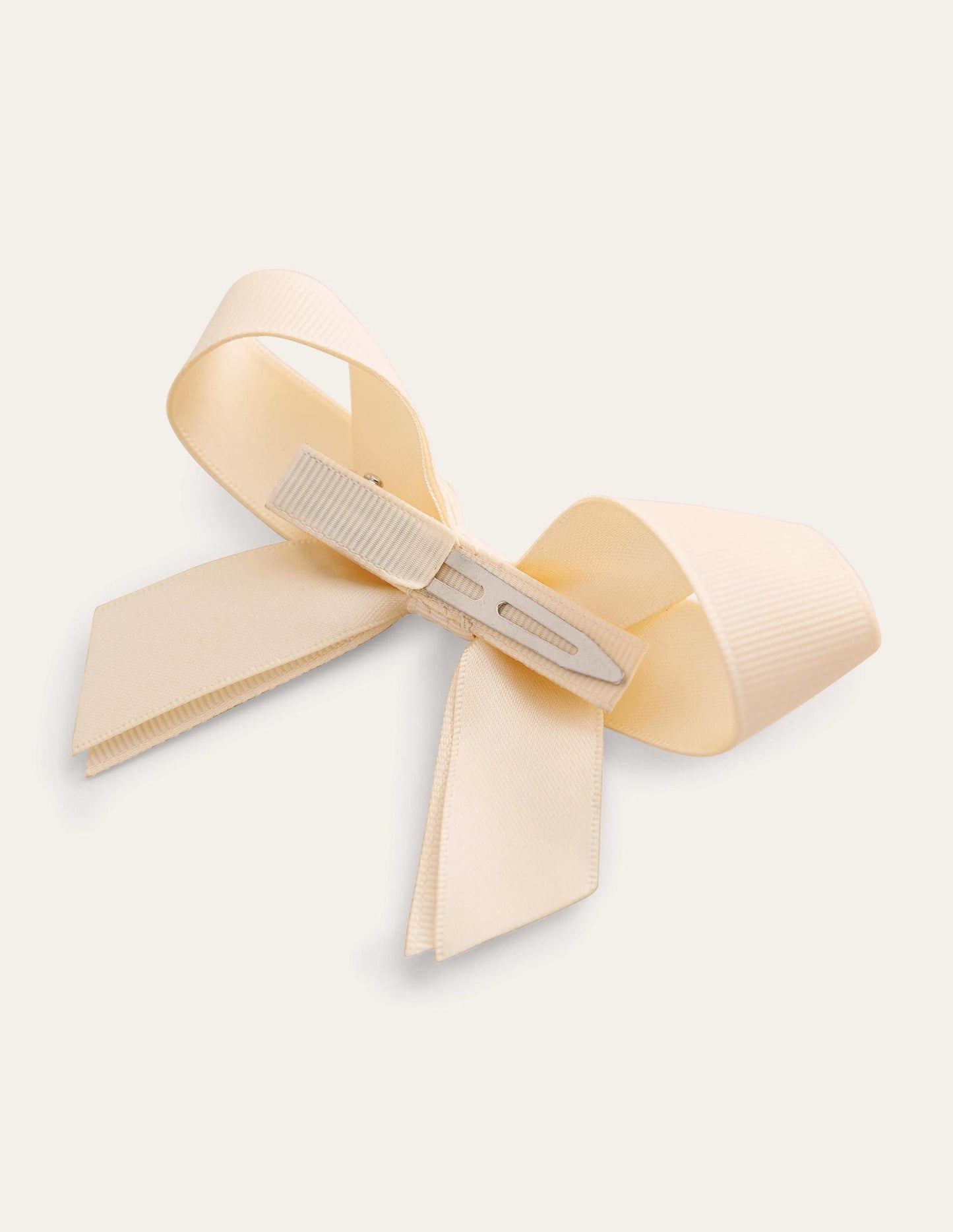 Ripsband-Haarschleife-Ivory and Navy Spot