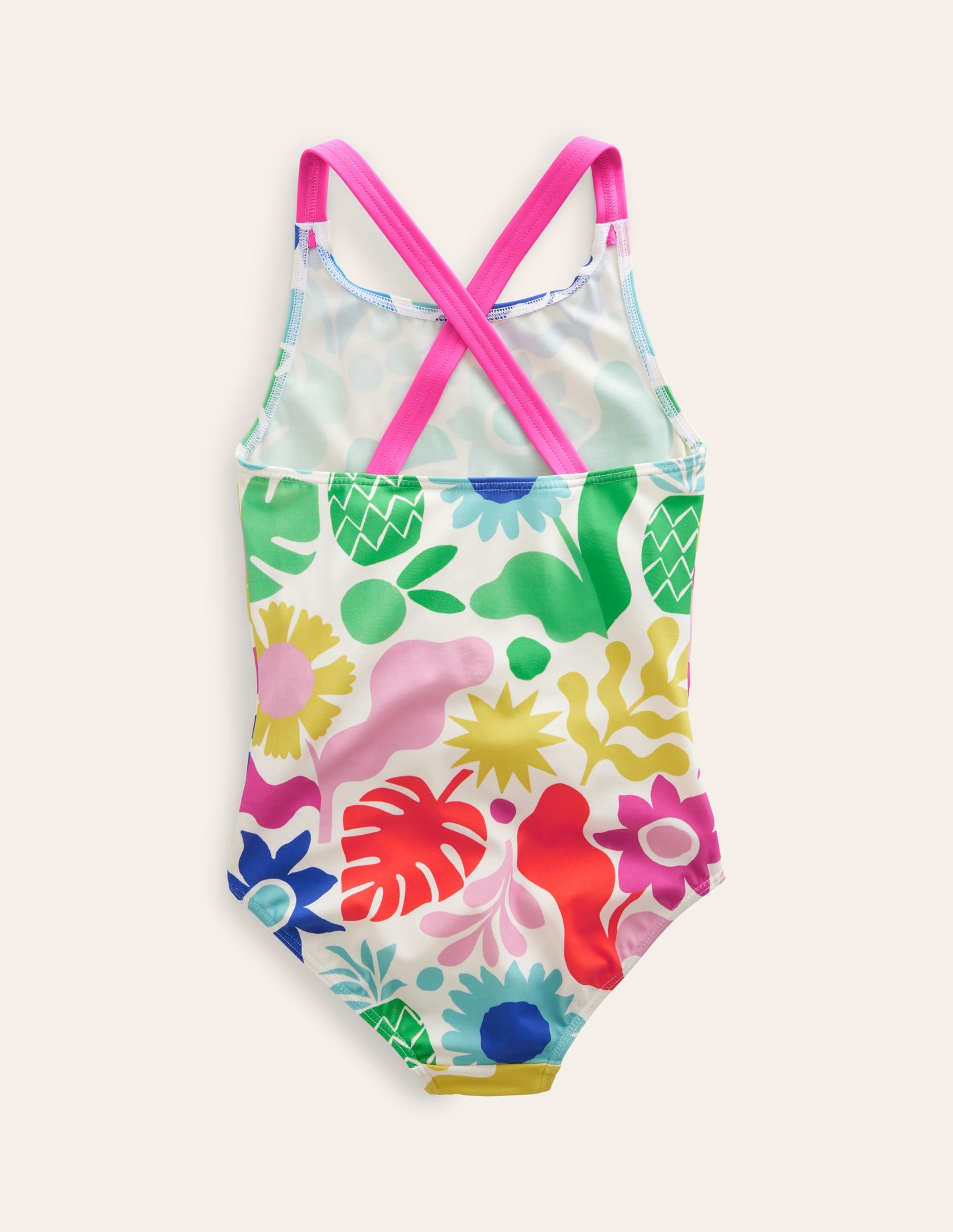 Maillot de bain imprimé croisé dans le dos-Motif géométrique multicolore
