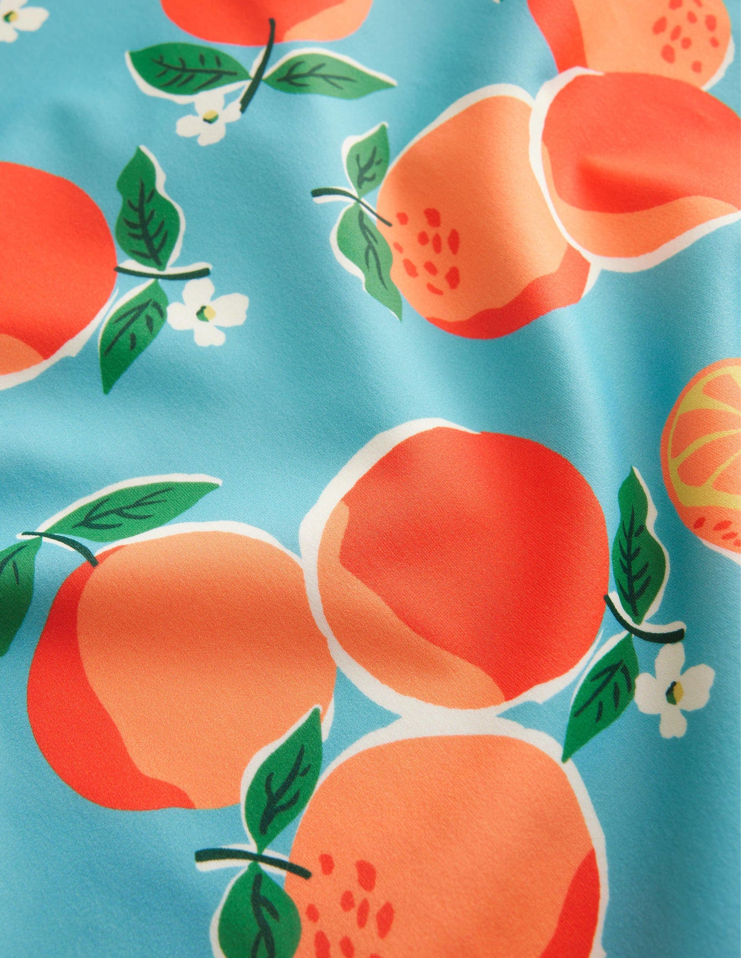Maillot de bain imprimé croisé dans le dos-Bleu aigue-marine, motif Oranges
