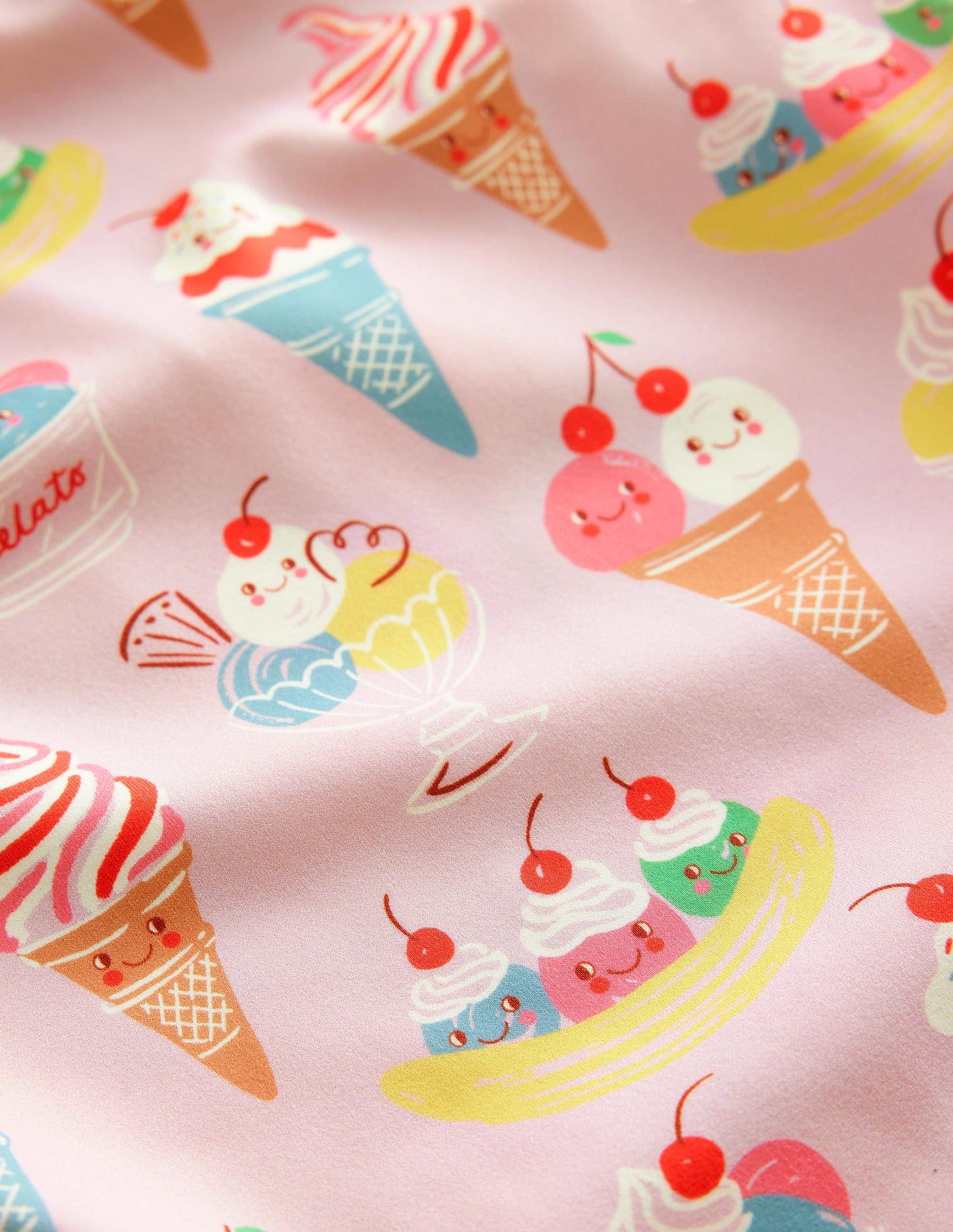 Maillot de bain imprimé croisé dans le dos-Rose tourmaline, motif Ice Cream